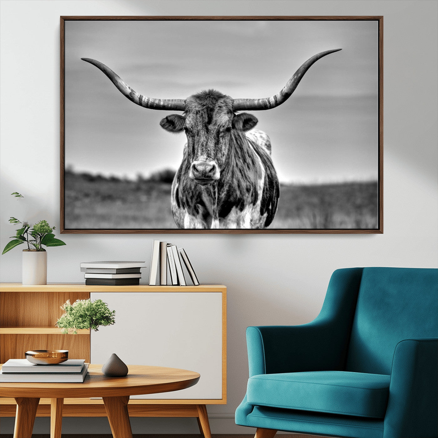 MGV-FC-36X24 - Texas Longhorn Cpw Wall Art, Texas Longhorn Canvas, Cattle Canvas Print