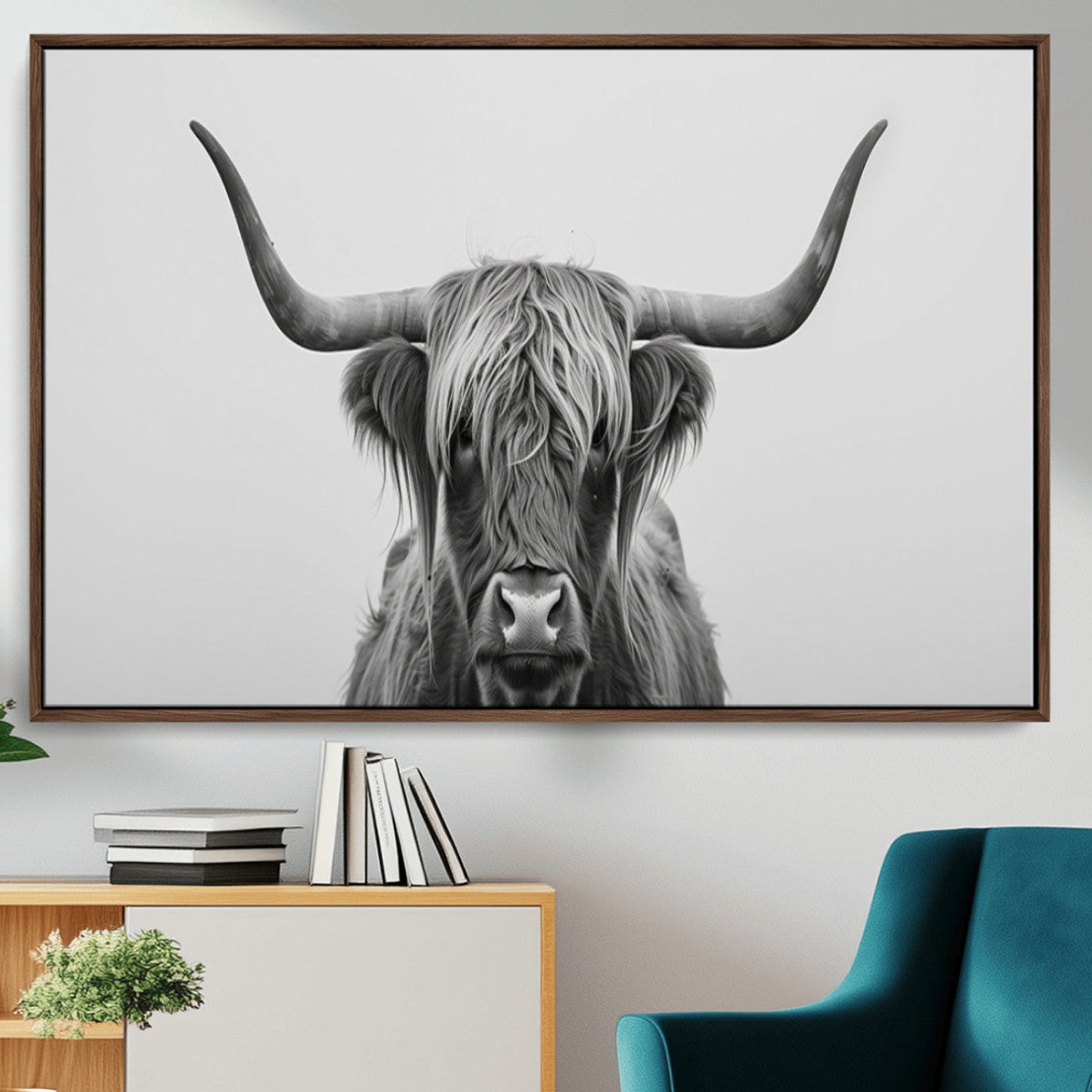 35820-MGV-CV-36X24-Farmhouse Longhorn Wall Art Canvas Print, Longhorn Texas Wall Art Canvas Print