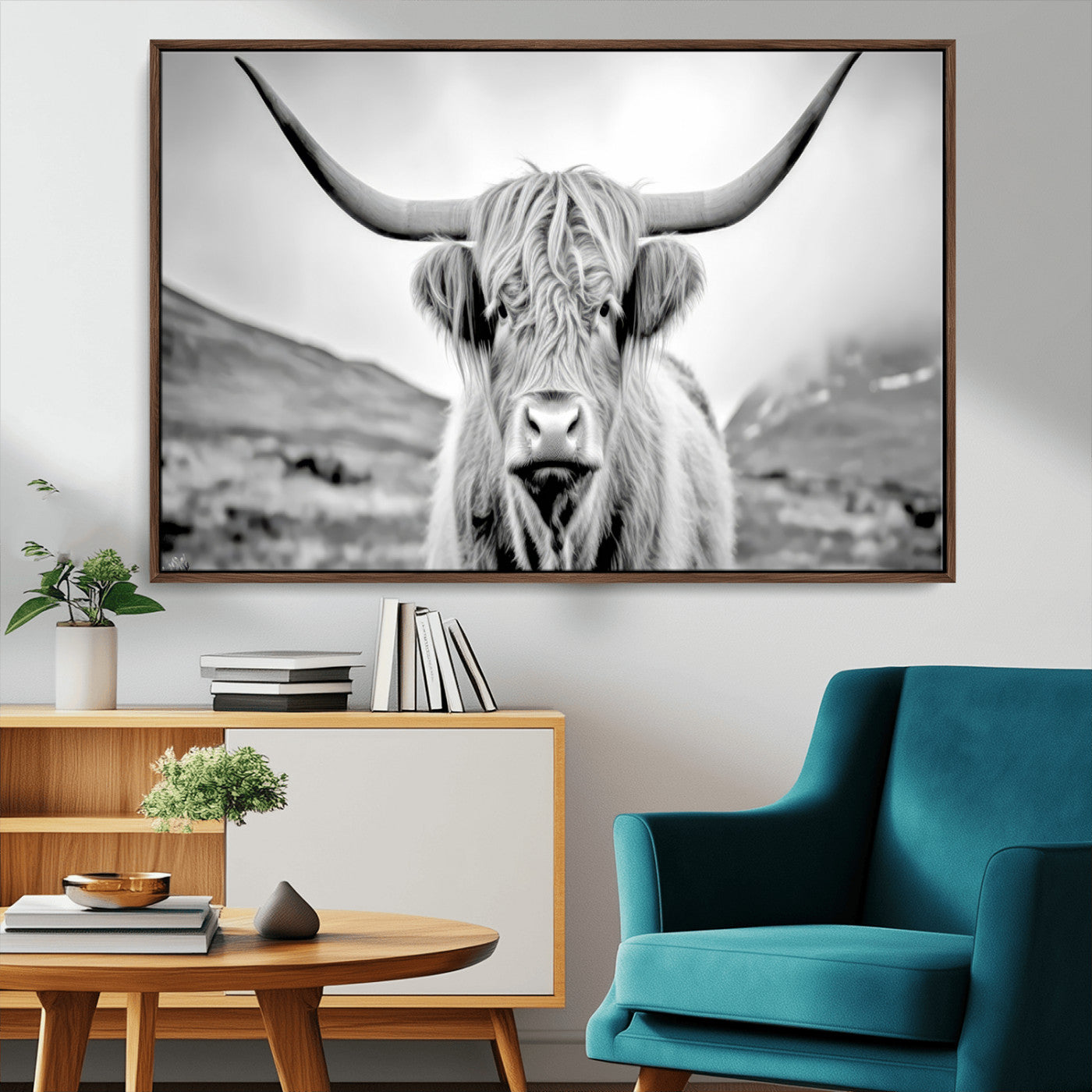 MGV-FC-36X24 - Scottish Cow Wall Art Canvas Print