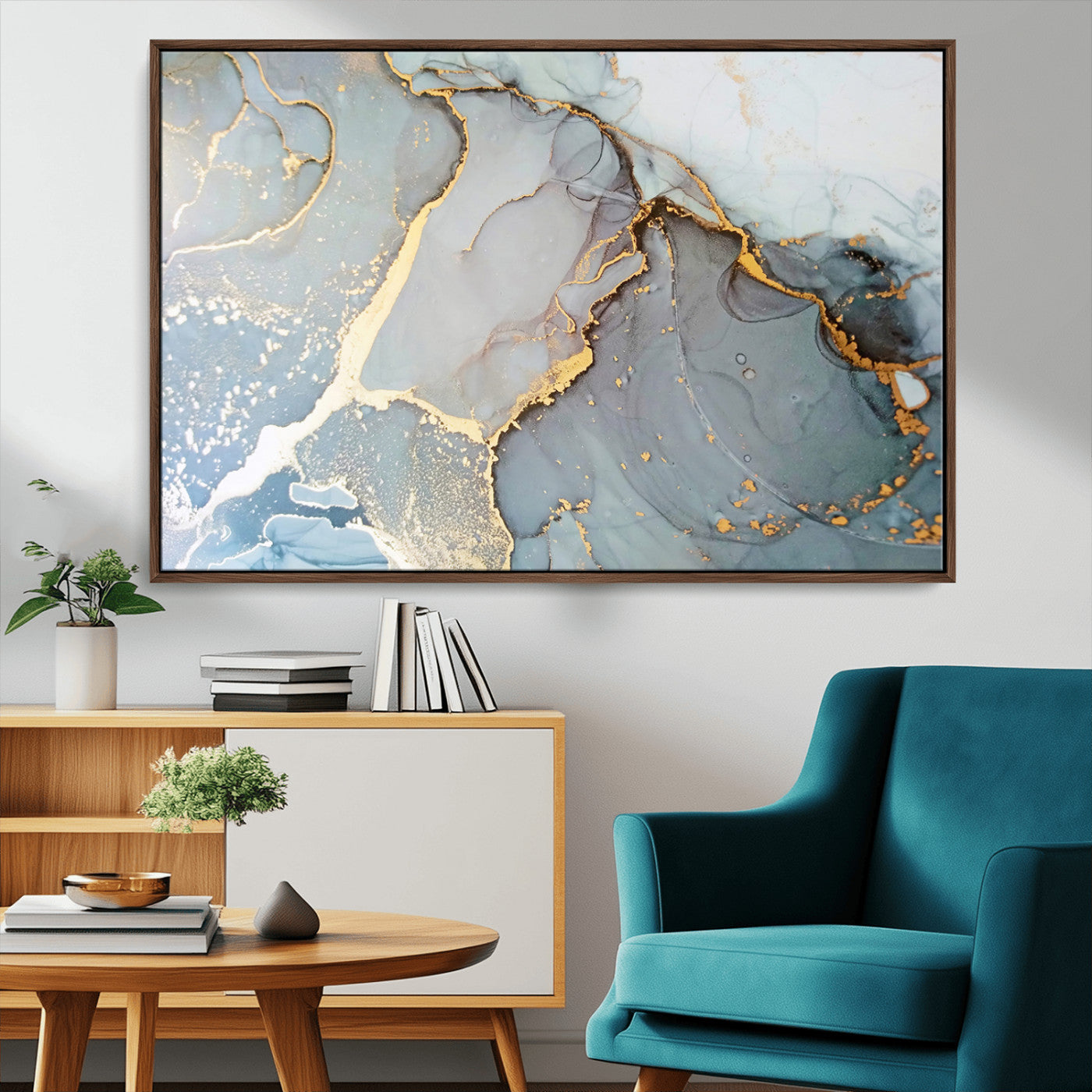 -Large Abstract Marble Wall Art Canvas Print for Living Room and Farmhouse Decor