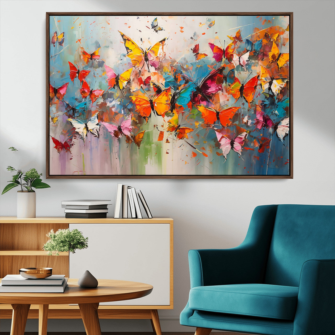 -Abstract Butterfly Wall Art Canvas Print