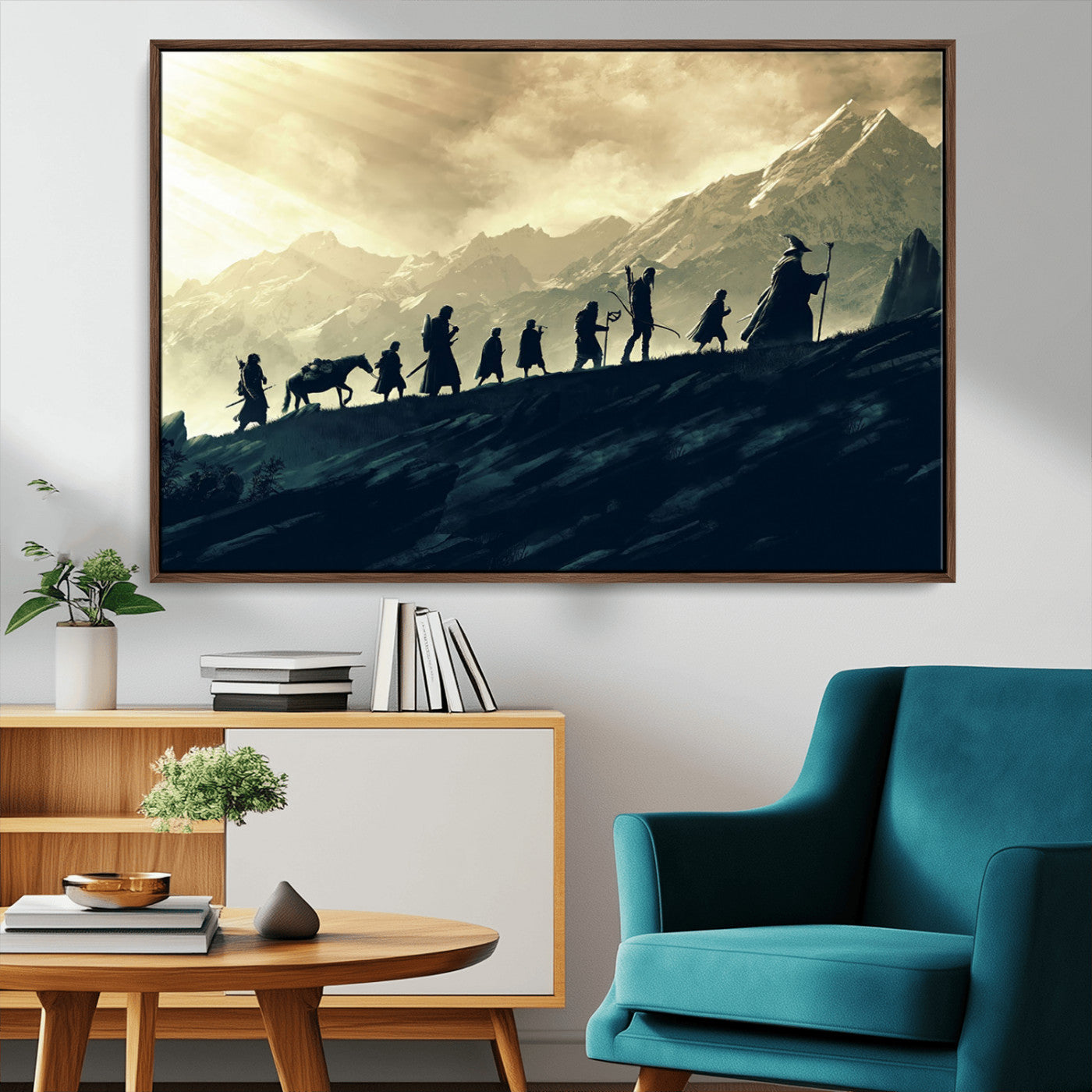 41574-MGV-CV-36X24-Lord of the Rings Silhouette Wall Art Capturing the Epic Quest Through Middle-Earth - The