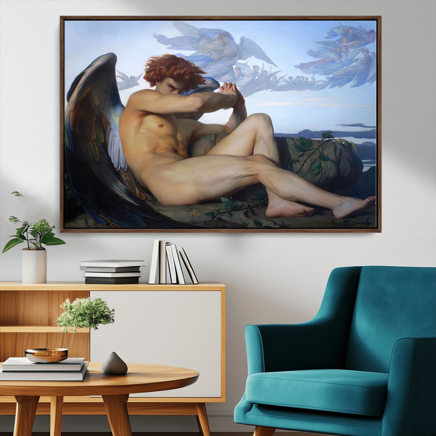 -Fallen Angel Wall Art Canvas Print – Classic Art, Framed, Ready to Hang - Alexandre Cabanel