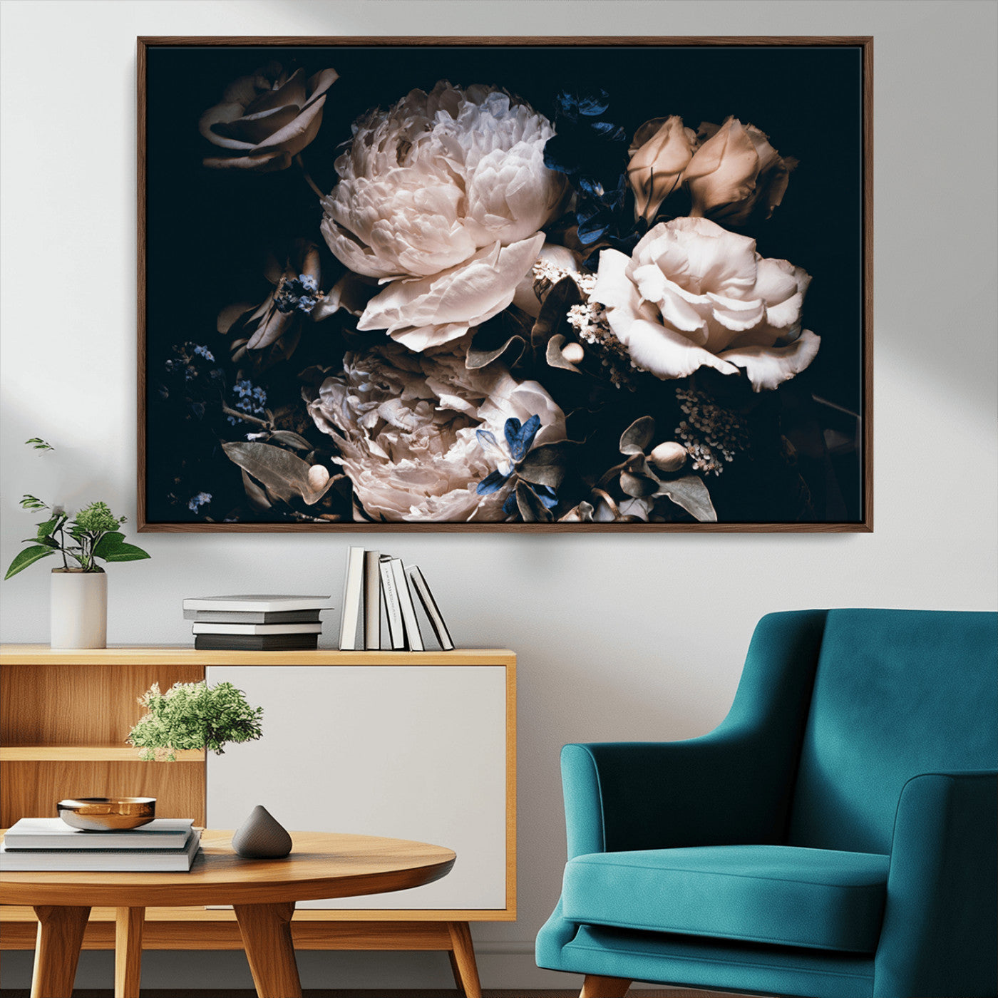 MGV-FC-36X24 - Pink Peonies Flowers Large Canvas Art Print
