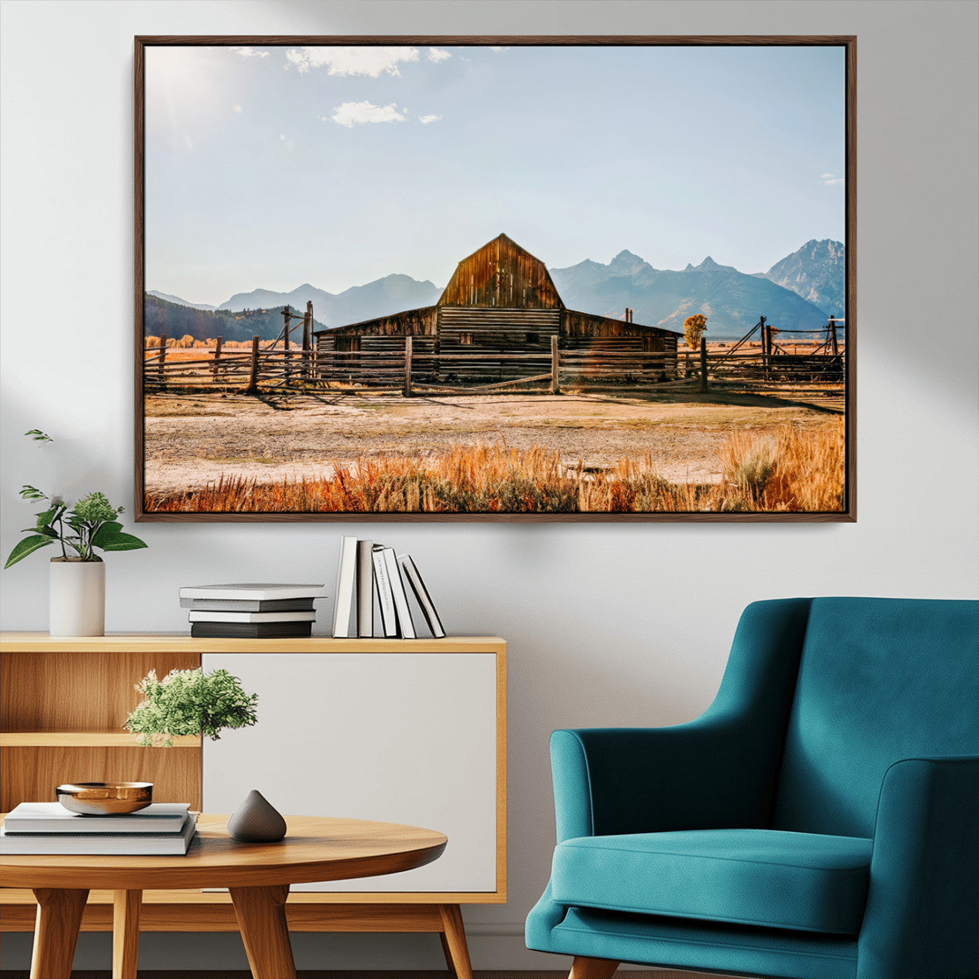 MGV-FC-36X24 - Vintage Old Barn Field Wall Art Canvas Print for Farmhouse Decor - Rustic Barn Wall Art Canvas Print