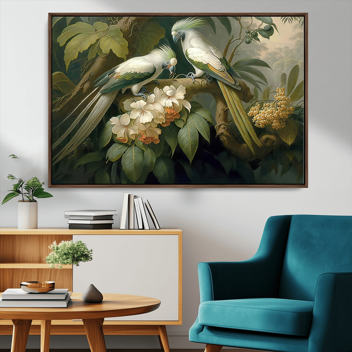-Tropical Paradise Print Wall Art Stunning Artwork of a Parrot in a Lush Forest with Beautiful