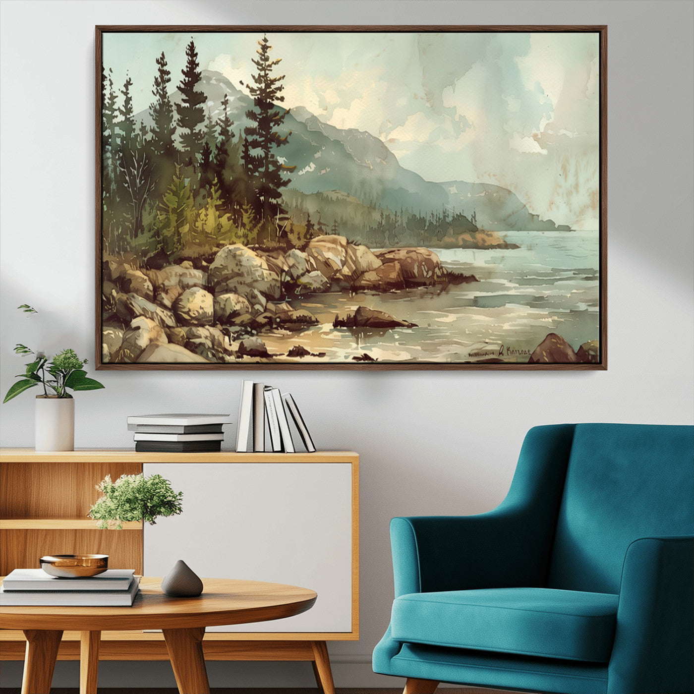 MGV-FC-36X24 - Abstract Acadia National Park Wall Art Canvas Print - Stunning 3-Panel Wall Art Canvas Print, Framed, Ready to Hang