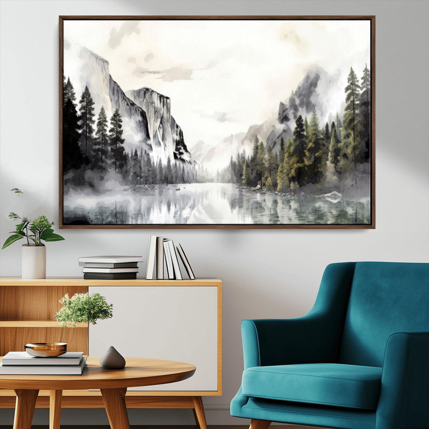 MGV-FC-36X24 - Yosemite Valley Wall Art Canvas Print – Framed and Ready to Hang – Majestic Nature Landscape Décor