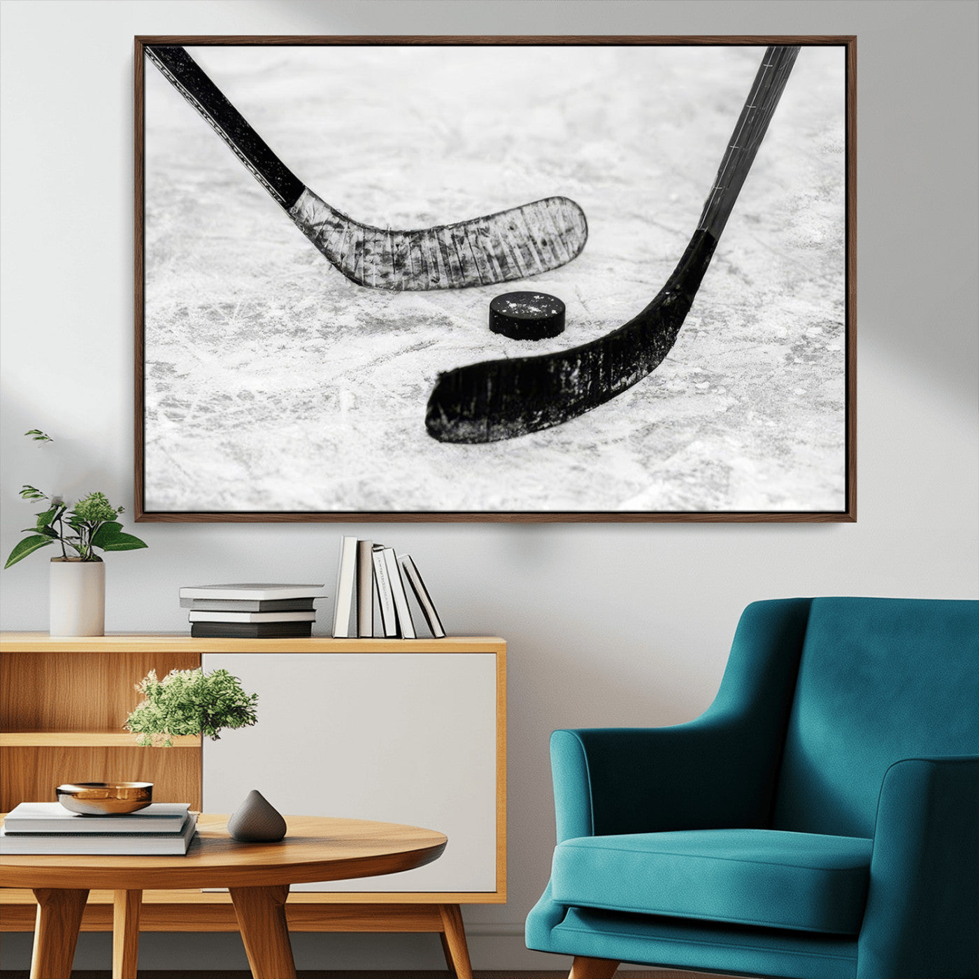 MGV-FC-36X24 - Winter Ice Hockey Sport Canvas Wall Art Print - Hockey Wall Art Print