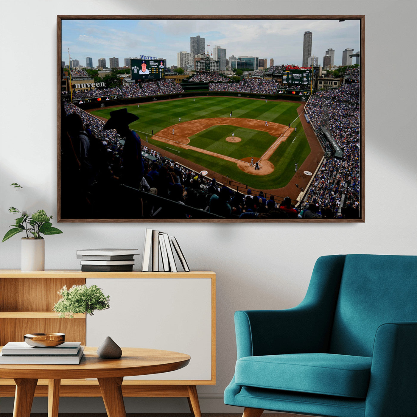 MGV-FC-36X24 - Chicago Cubs Baseball Team Print - Wrigley Field Stadium Wall Art Canvas Print