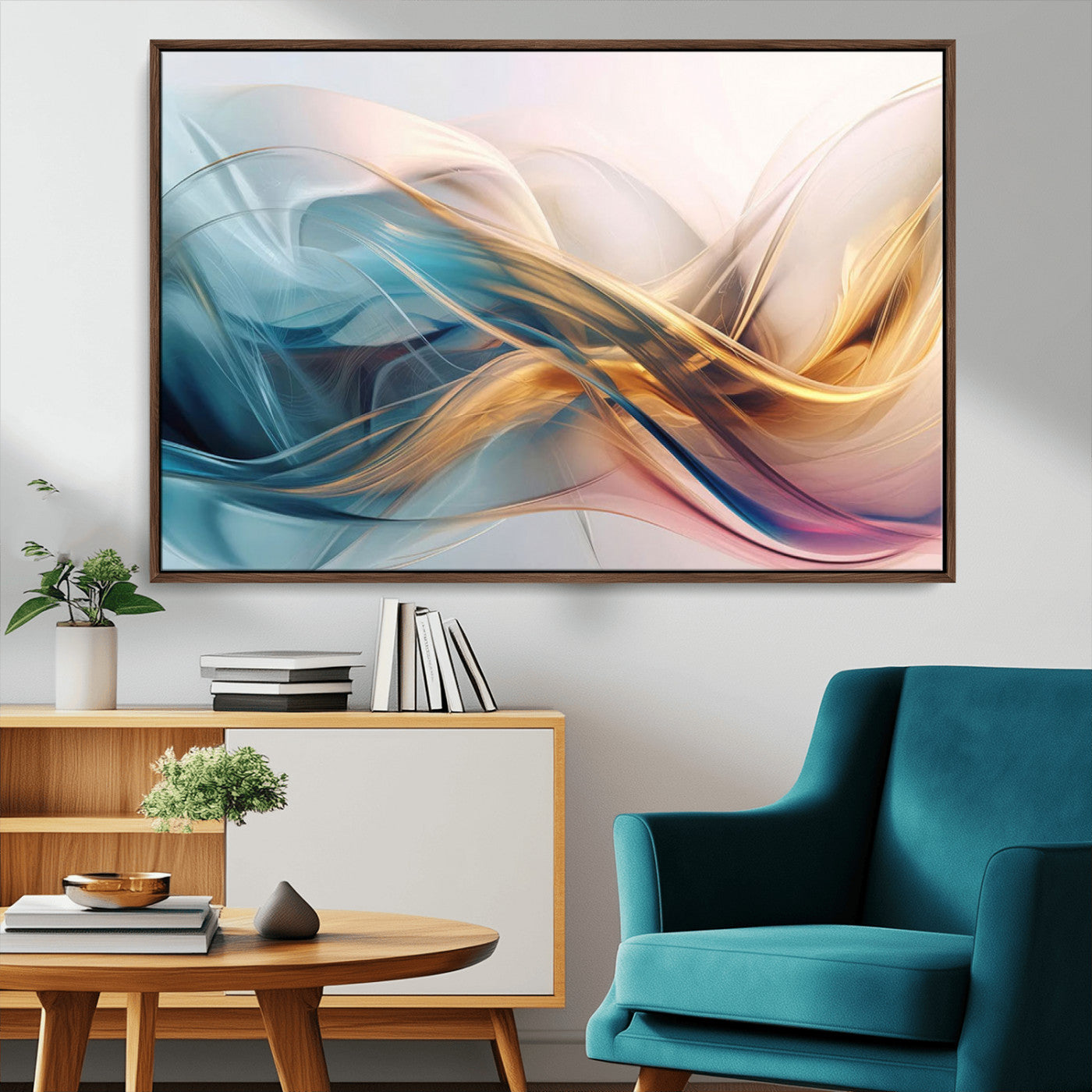 -Abstract Flowing Colors Wall Art Canvas Print
