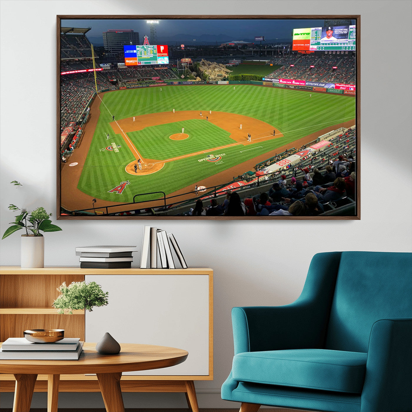 MGV-FC-36X24 - Angel Stadium Aerial View – Los Angeles Angels Baseball Canvas Print, Framed, Ready to Hang