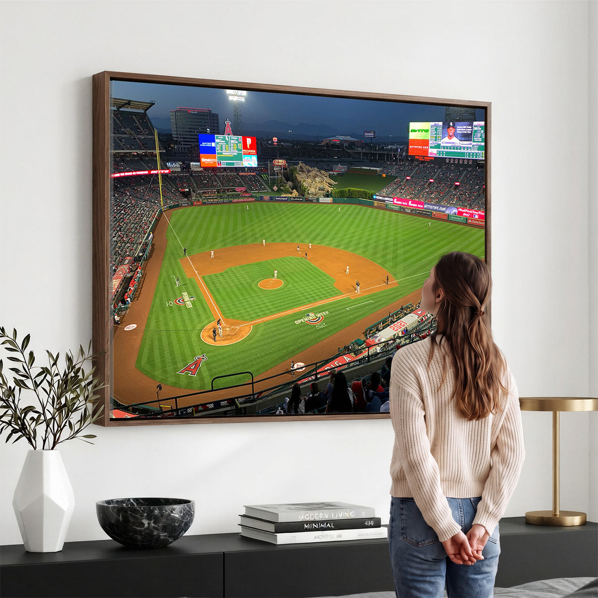 93707-MGV-CV-36X24 - Angel Stadium Aerial Canvas Print | Los Angeles Angels Baseball