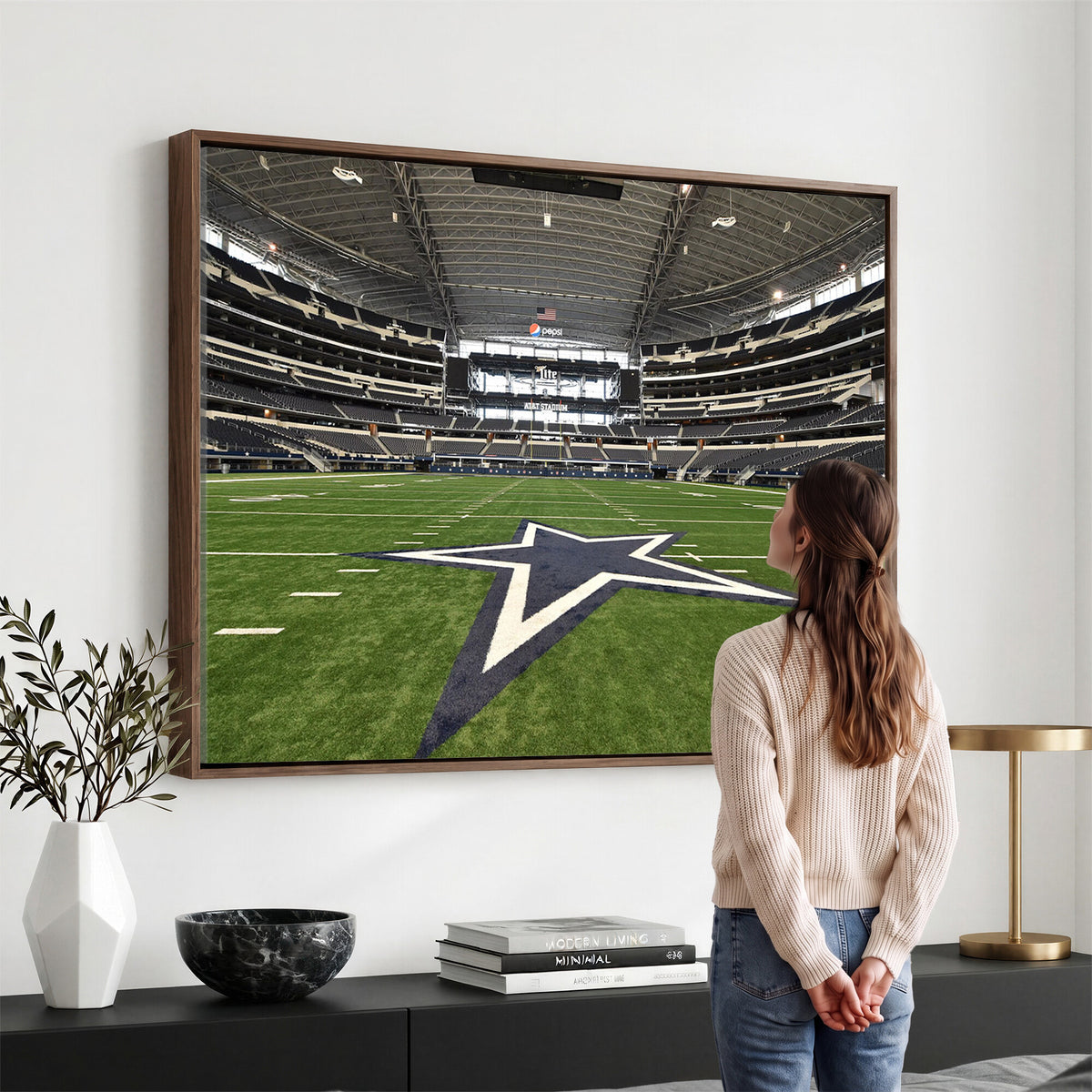 14834-MGV-CV-36X24 - Dallas Cowboys Football Team Print - Arlington AT&T Stadium