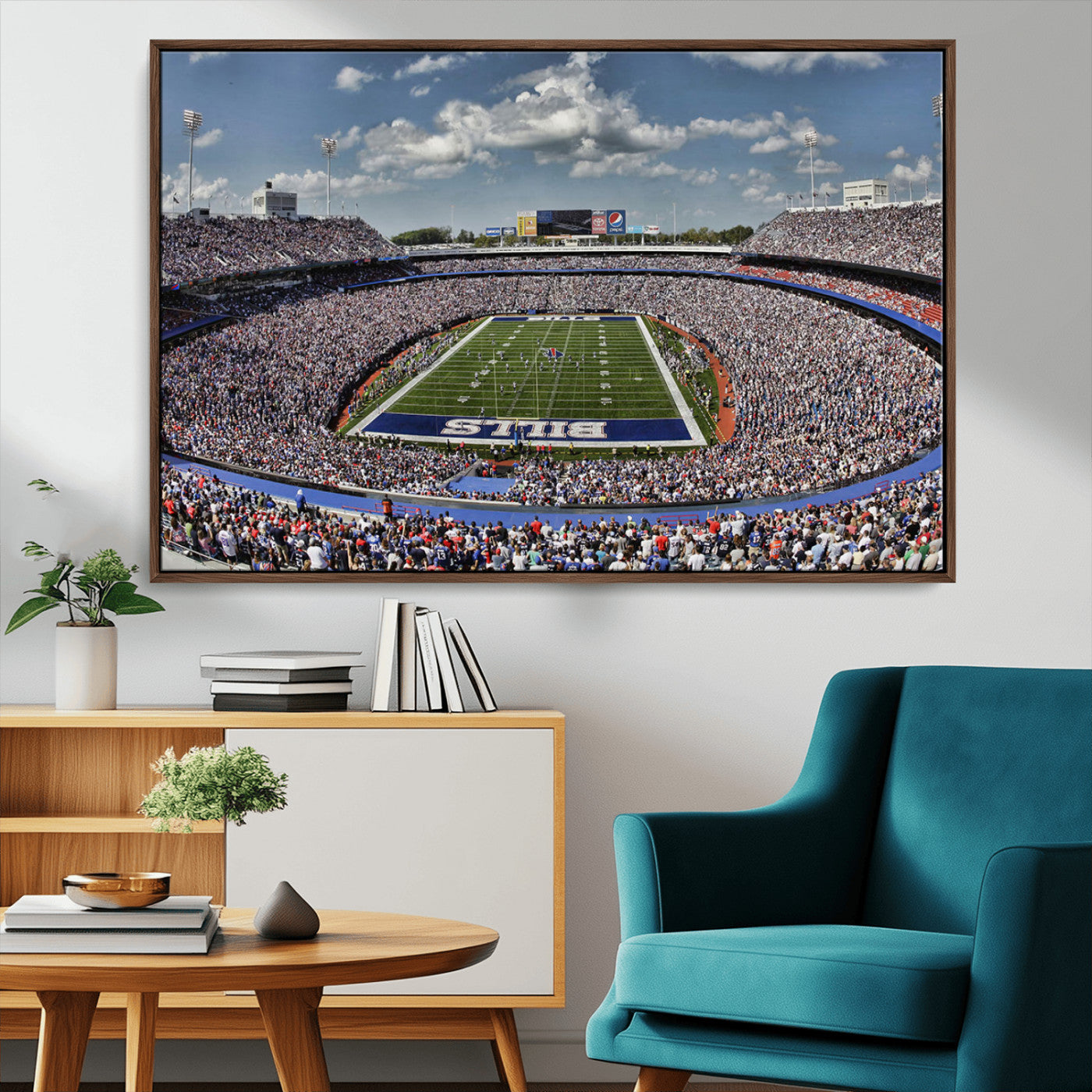 MGV-FC-36X24 - Buffalo Bills Highmark Stadium Wall Art Canvas Print - Bills Stadium Game Day Triple Canvas Wall Art - Buffalo Bills NFL Match