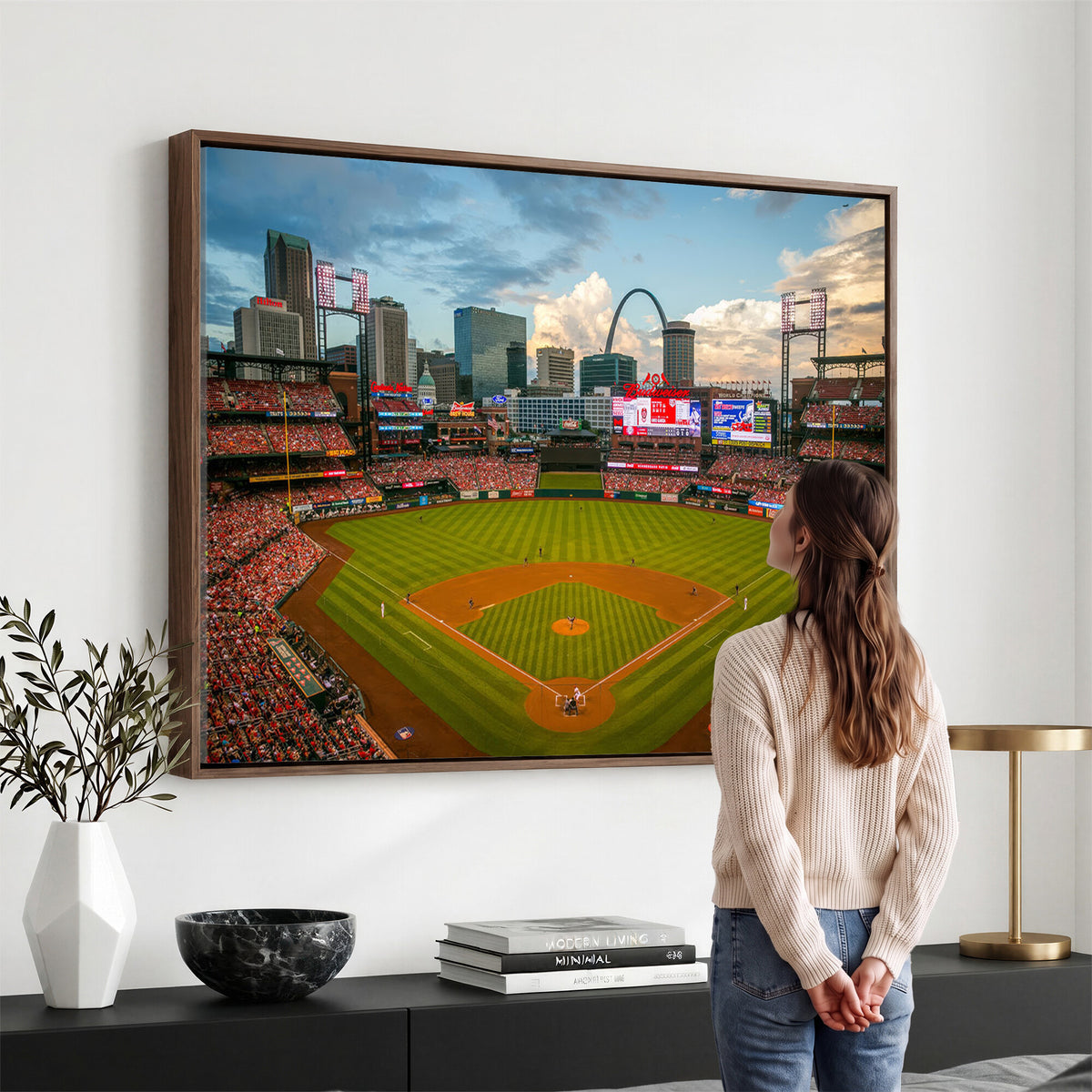 91908-MGV-CV-36X24 - Busch Stadium Wall Art Print | St. Louis Cardinals Baseball