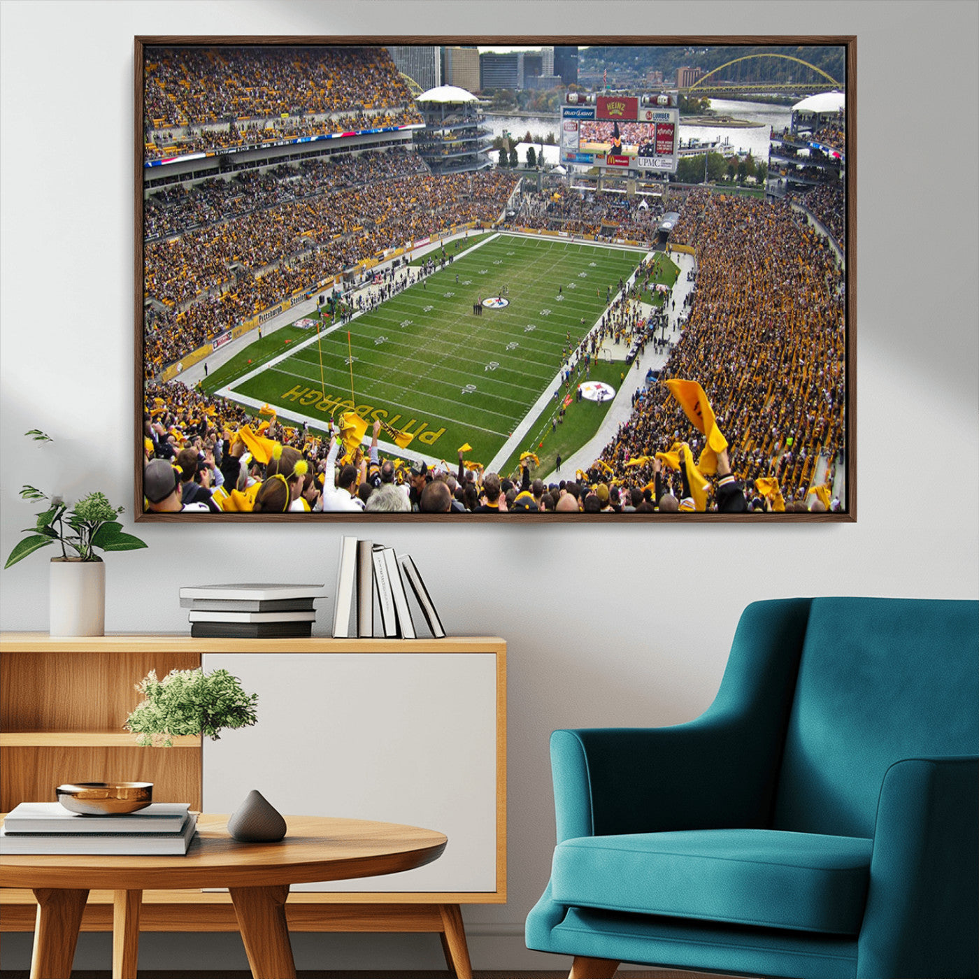 MGV-FC-36X24 - Pittsburgh Steelers Football Team Print - Pittsburgh Heinz Field Stadium Wall Art Canvas Print