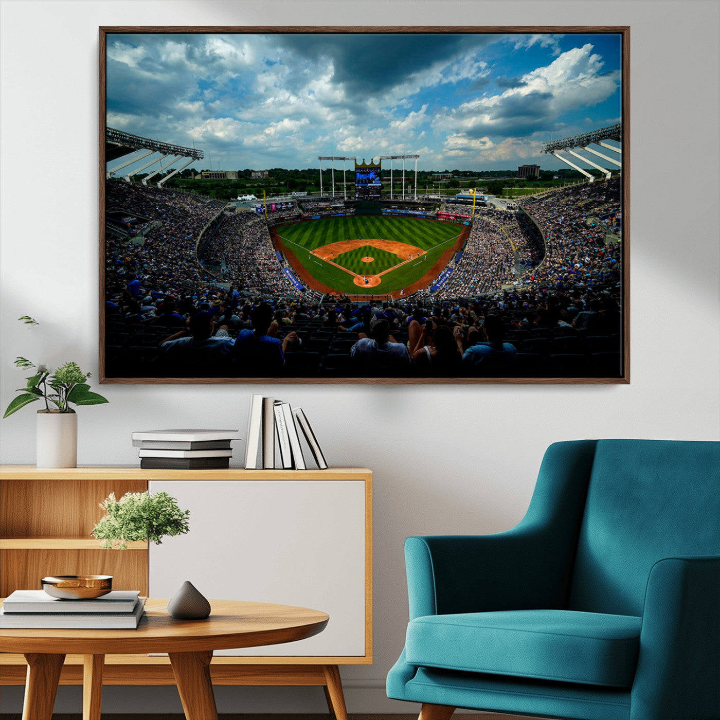 MGV-FC-36X24 - 3-Panel Kauffman Stadium Wall Art Print | Large Kansas City Royals Baseball Canvas Print for Sports