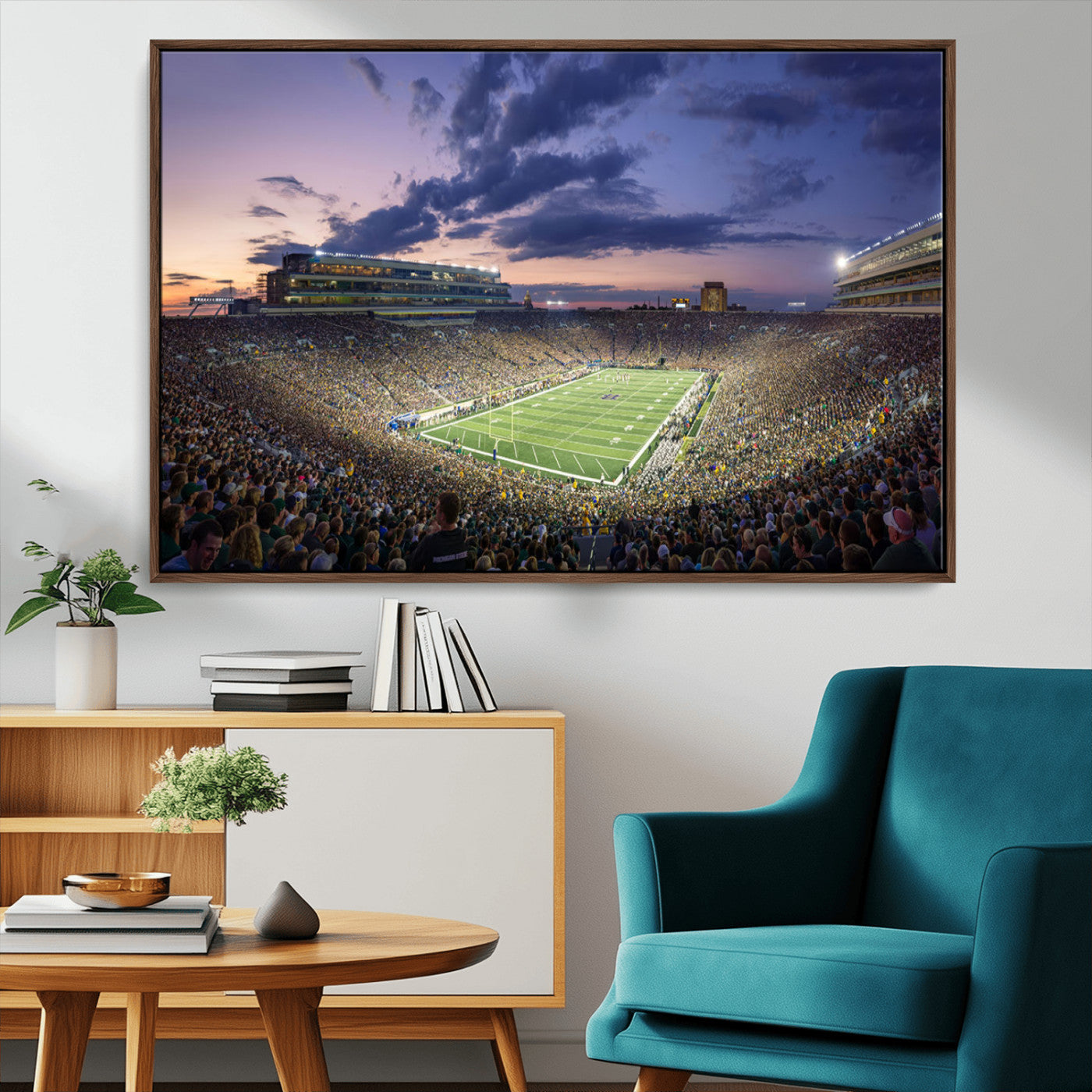MGV-FC-36X24 - Notre Dame Fighting Irish Football Team Print - Notre Dame Stadium Wall Art Canvas Print