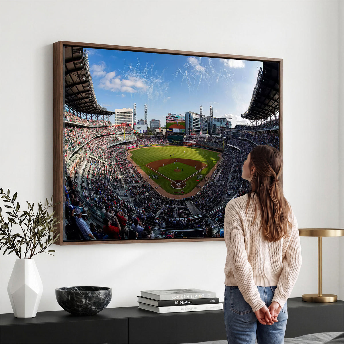 78608-MGV-CV-36X24 - Truist Park Stadium Canvas Wall Art, Atlanta Braves Game Day Decor
