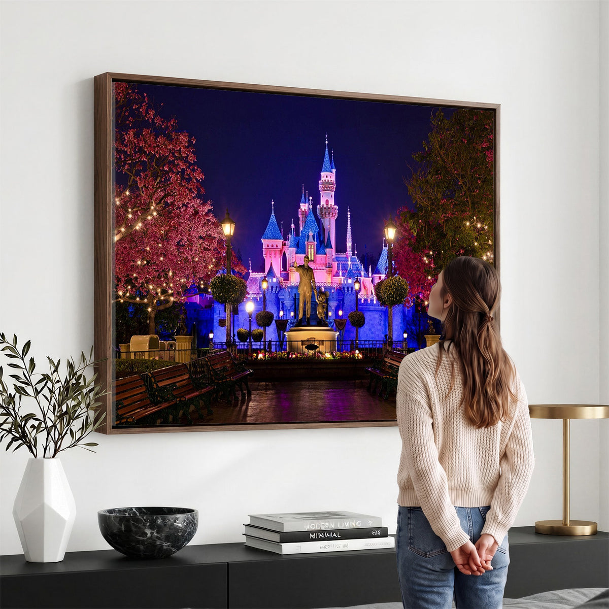 79435-MGV-CV-24X16 - Castle Large Wall Art, Disney Magic Kingdom Kids Room Decor and Christmas Gift