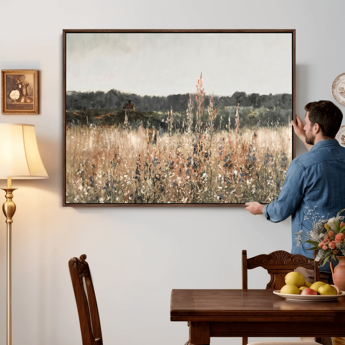 Rustic Field Landscape Wall Art Print, Giclee Canvas Wall Art