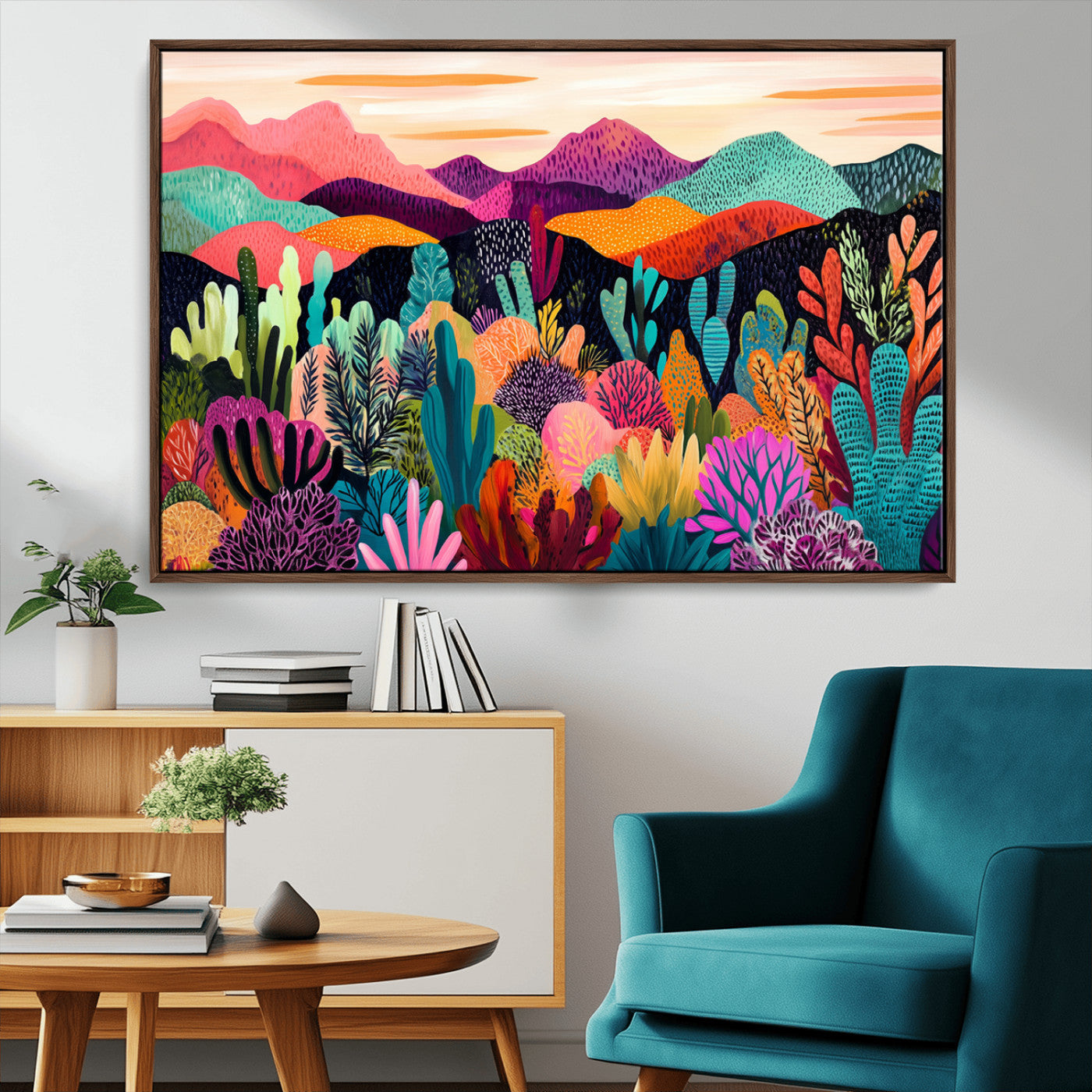 MGV-FC-36X24 - Abstract Kusama Print - Landscape Canvas Wall Art Print - Vibrant Modern Decor for Living Room,