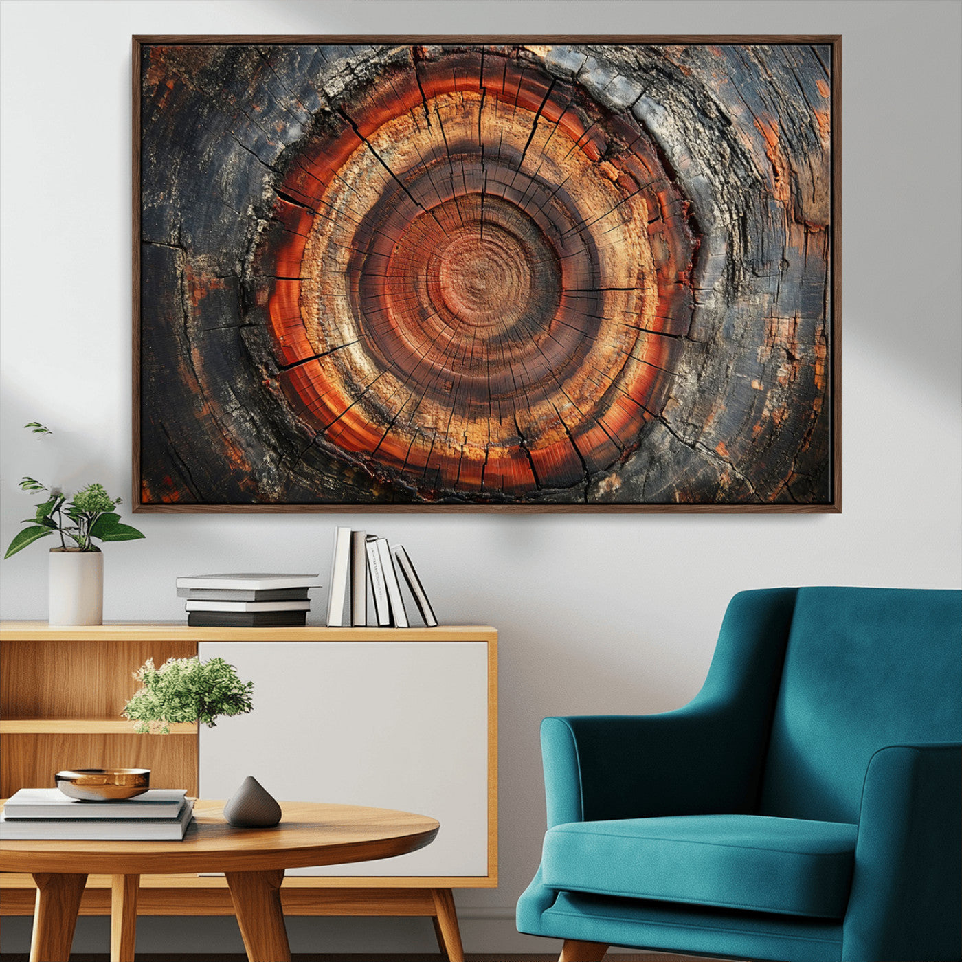 MGV-FC-36X24 - Wood Grain Canvas Wall Art - Framed Abstract Tree Ring Framed Wall Art, Wood Grain Canvas Wall