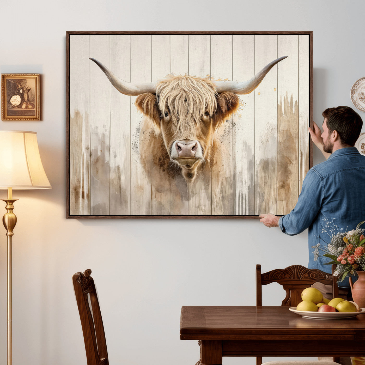 83059-MGV-CV-36X24 - Vibrant Autumn Landscape Canvas Wall Art - Fall Foliage and Mountain View Print for Home, Farmhouse, and Cozy Cabin Decor, Ready to Hang