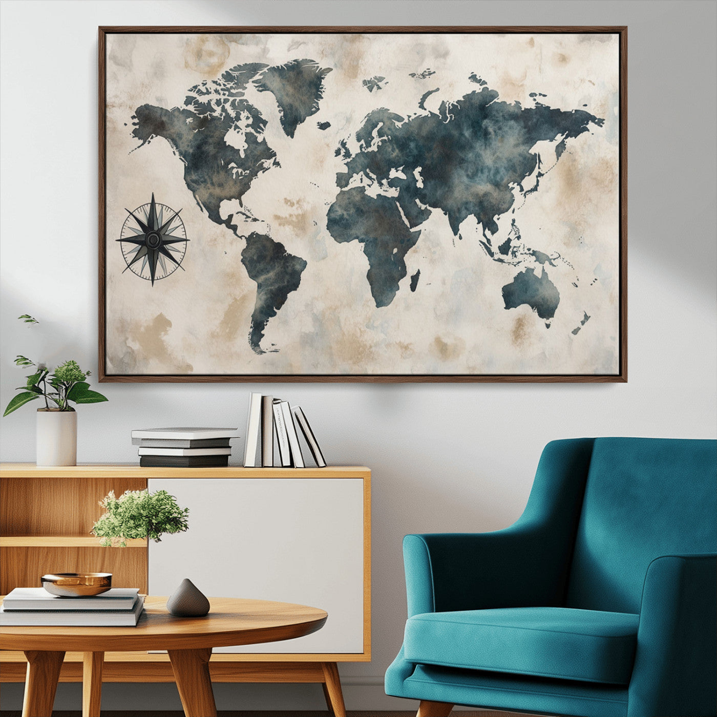 MGV-FC-36X24 - Push Pin World Map Canvas Print – Framed Wall Art for Couples to Track Their Travels – Anniversary