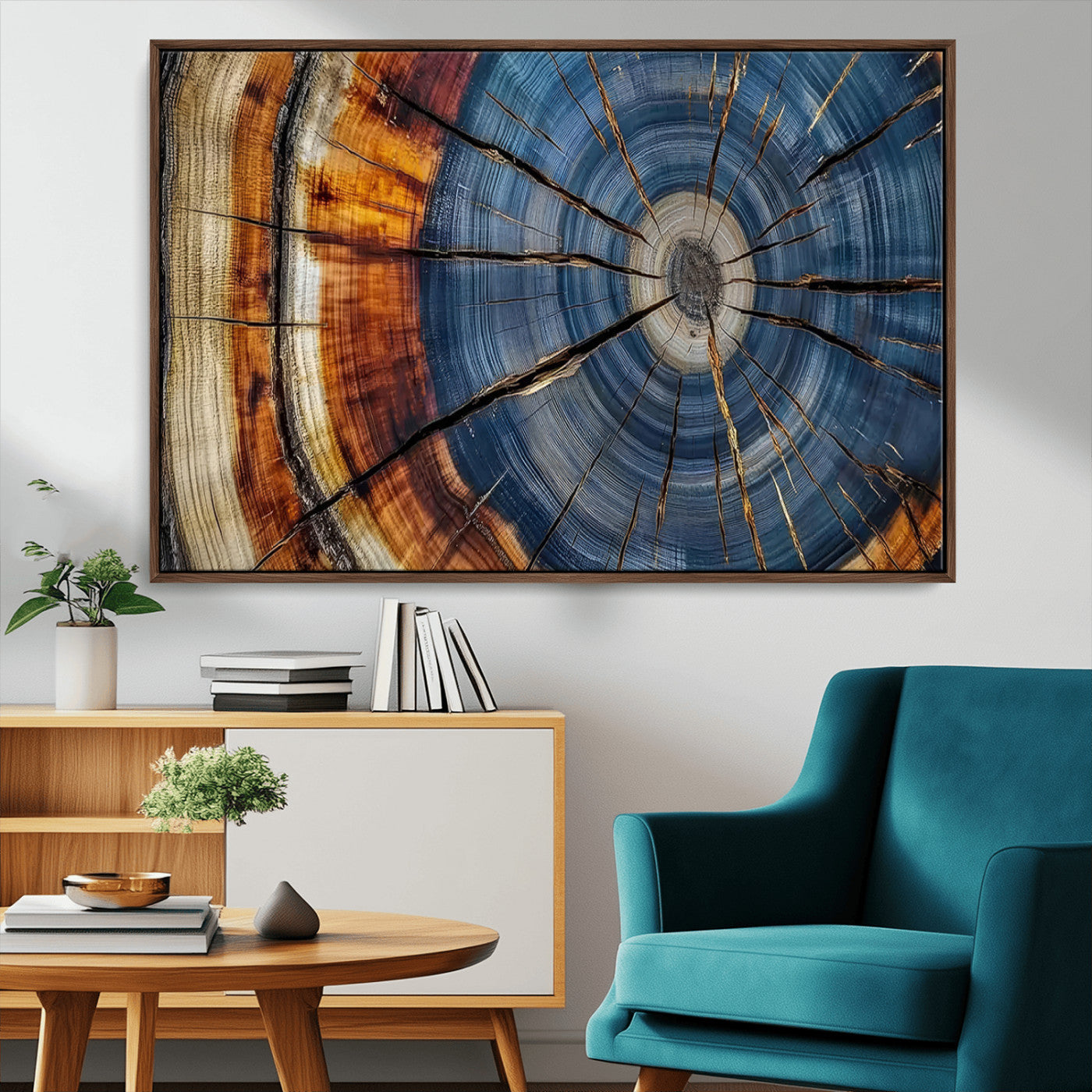 MGV-FC-36X24 - Abstract Tree Rings Canvas Wall Art - Wood Grain Canvas Print - Nature-Inspired Modern Wood Grain