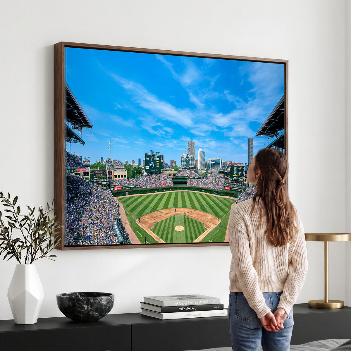 32373-MGV-CV-36X24 - Wrigley Field Chicago Cubs Panoramic Art Multi-Piece Canvas