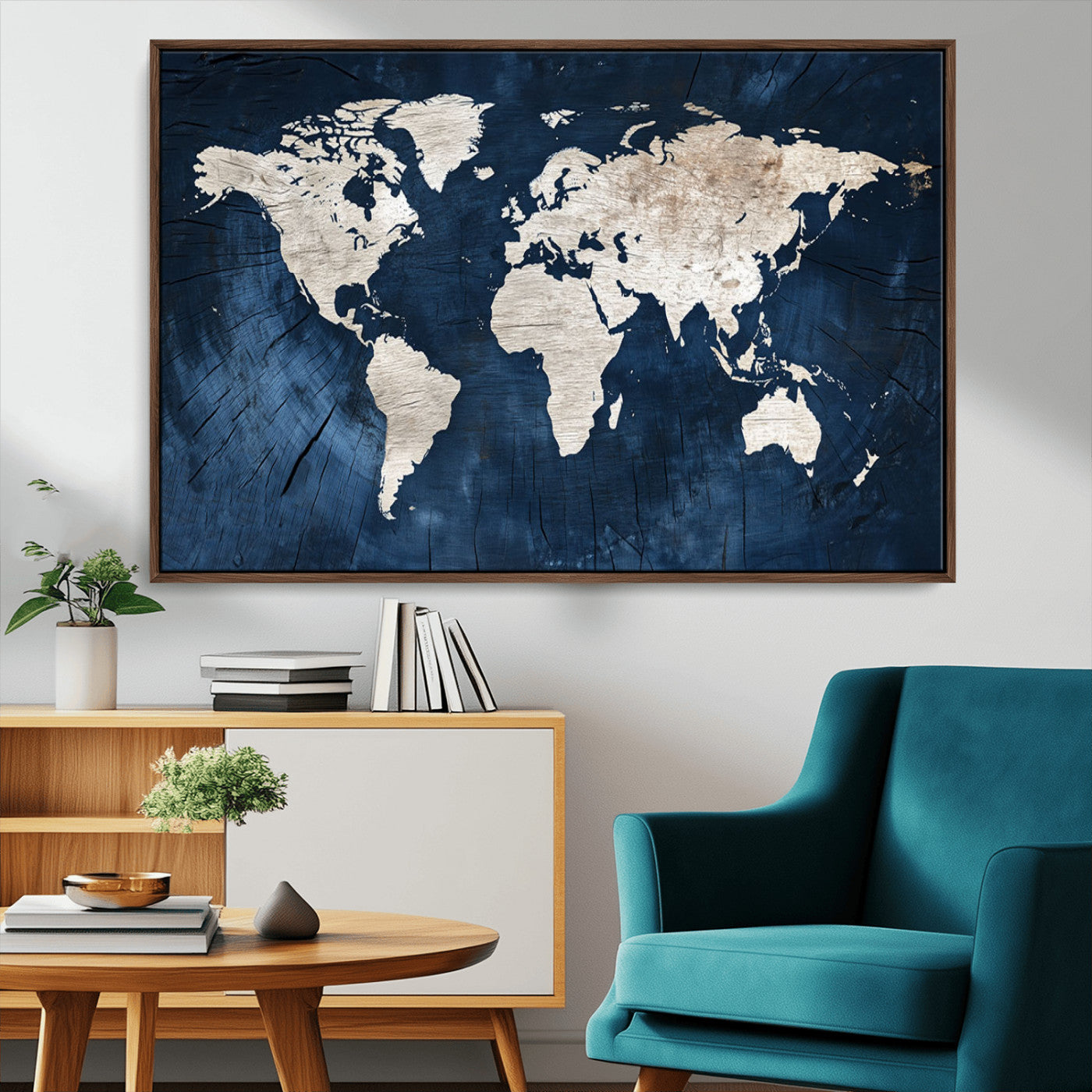 MGV-FC-36X24 - Push Pin World Map Canvas Print – Framed Wall Art for Couples to Track Their Travels – Anniversary