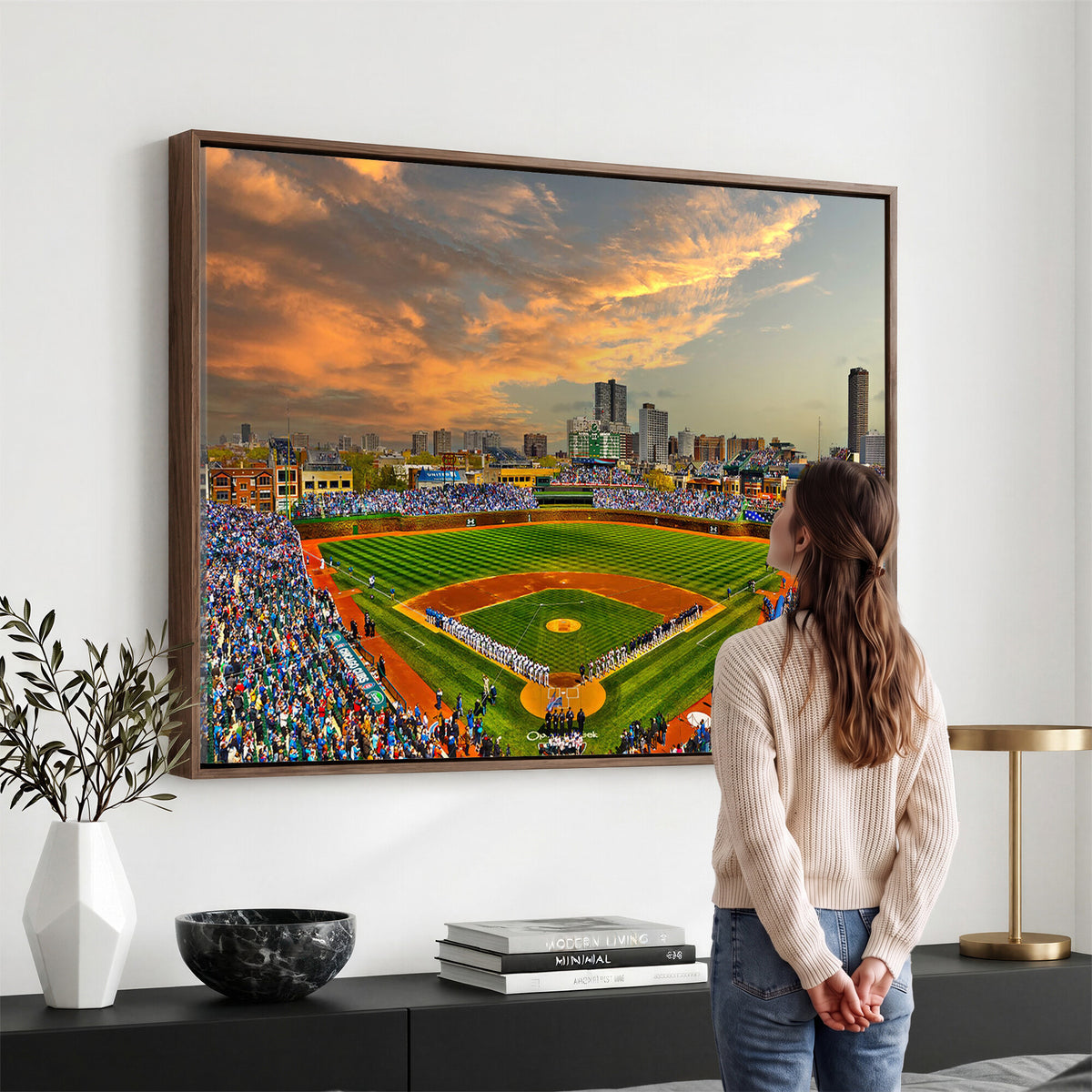 45635-MGV-CV-36X24 - Chicago Wrigley Field Wall Art Canvas Print