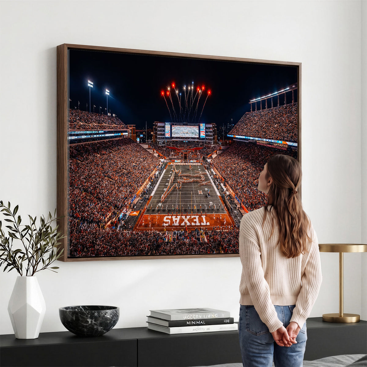 58778-PAN-FL-20X10 - Darrell K Royal Memorial Stadium | Texas Longhorns | Print Decor Wall Art Design for Home & Office Decoration