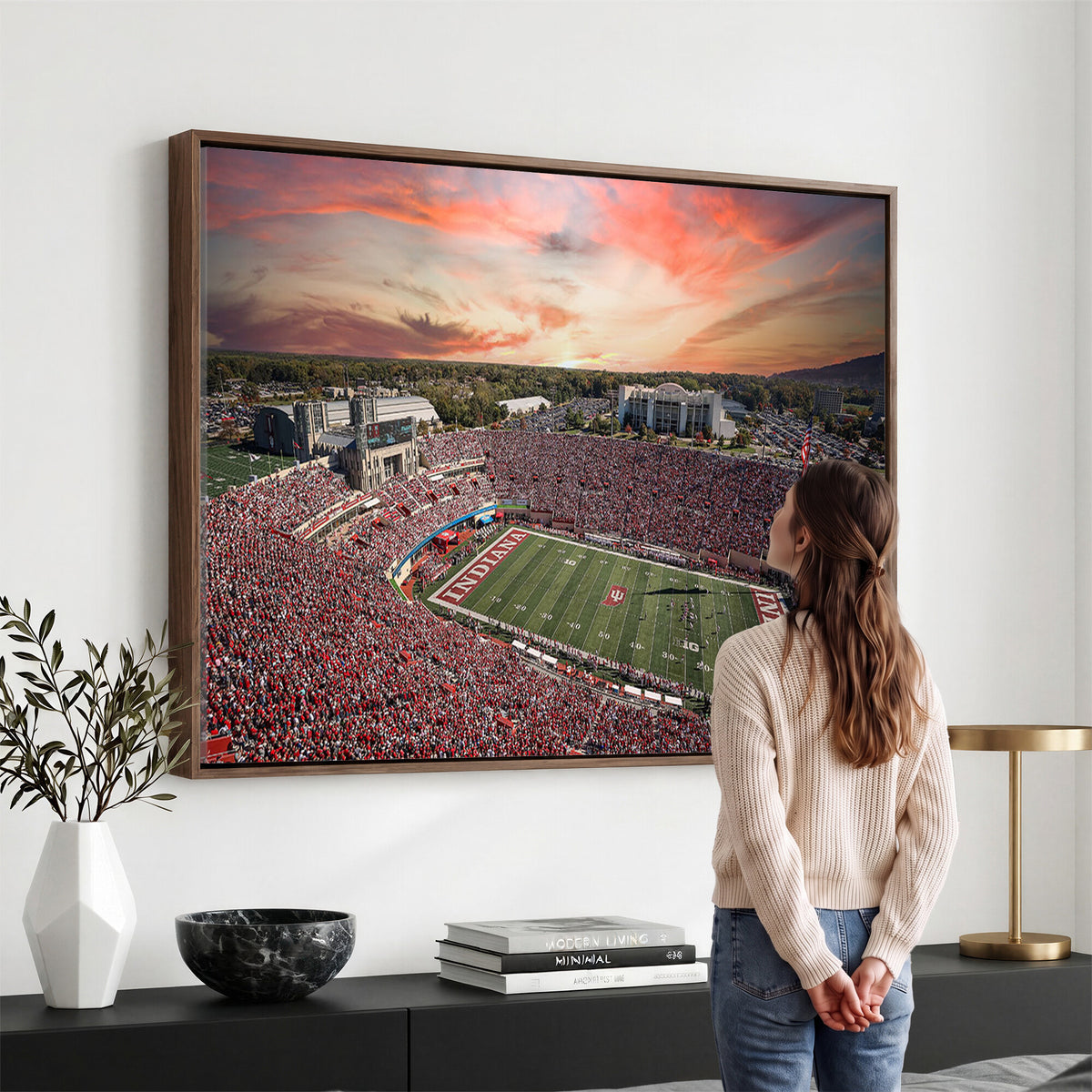51135-MGV-CV-36X24 - Indiana Memorial Stadium Wall Art Canvas Print