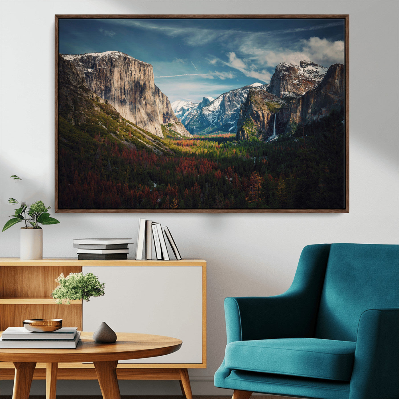 MGV-FC-36X24 - Yosemite National Park Wall Art Canvas Print, Framed Mountain Landscape Art Picture Print, El Capitan Perfect Rustic Farmhouse Decor Artwork