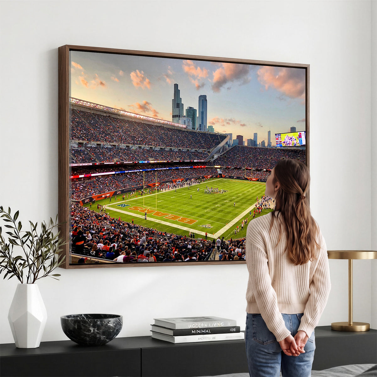 55377093-PAN-FL-20X10 - Chicago Bears Soldiers Field Wall Art Canvas Print, Man Cave Wall Decor