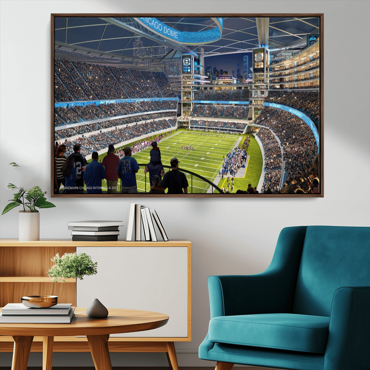 MGV-FC-36X24 - Chicago Bears Soldiers Field Wall Art Canvas Print – Framed Football Stadium Artwork for Sports