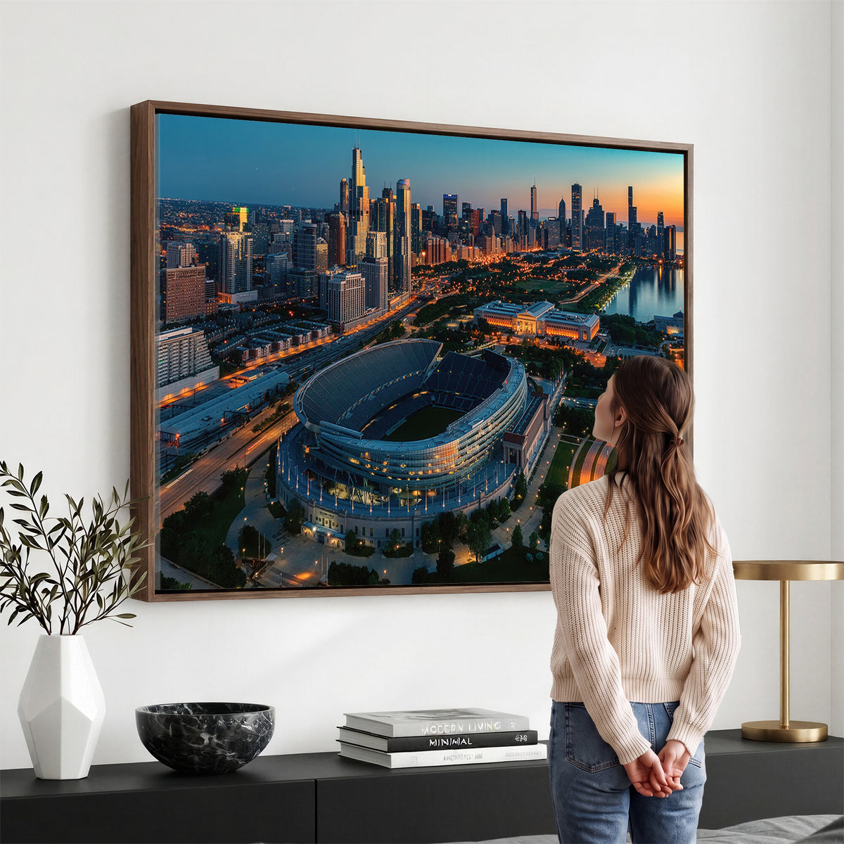 36690345-MGV-CV-36X24 - Chicago Bears Soldiers Field Wall Art Canvas Print