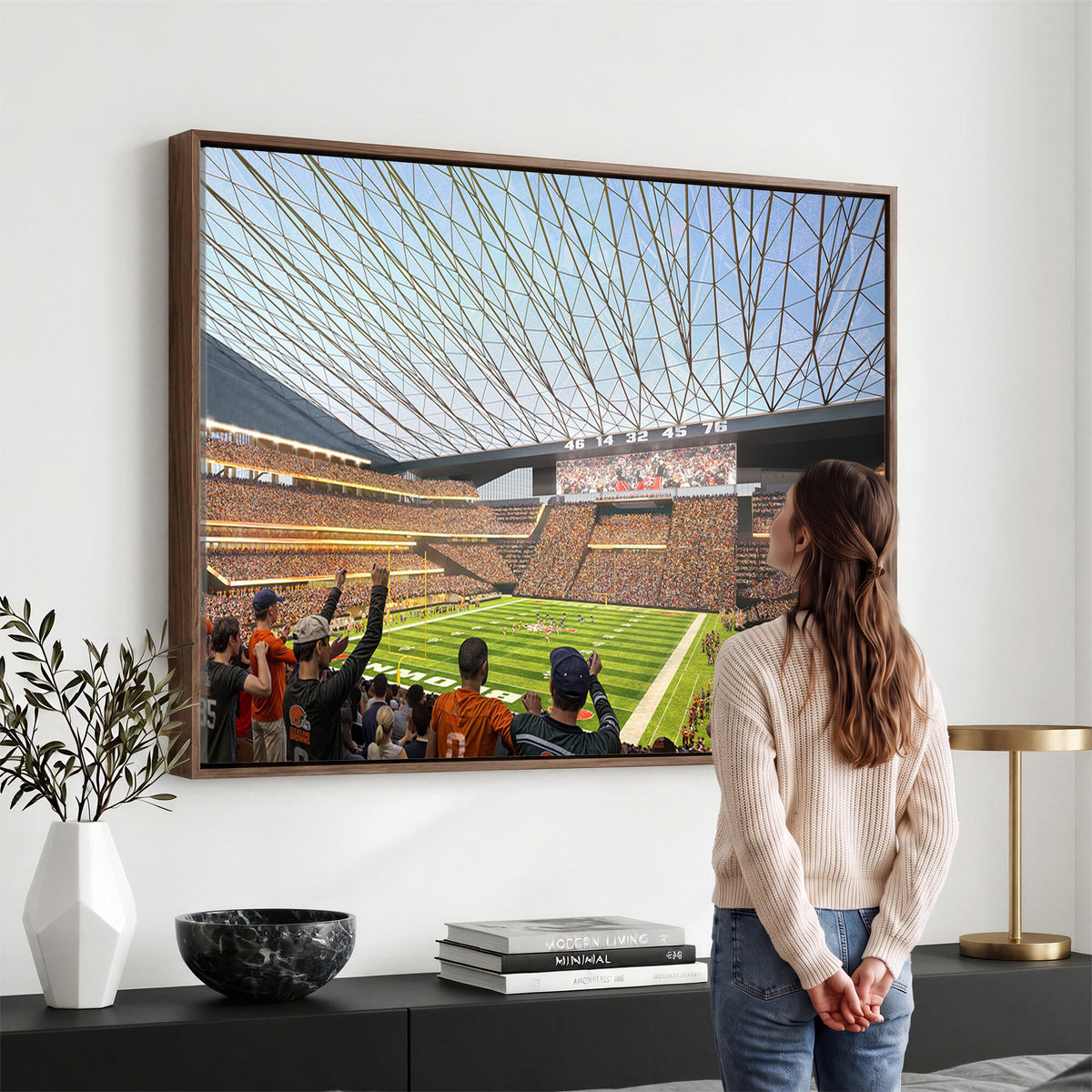 81960112-MGV-CV-36X24 - Cleveland Browns Stadium Wall Art Canvas Print