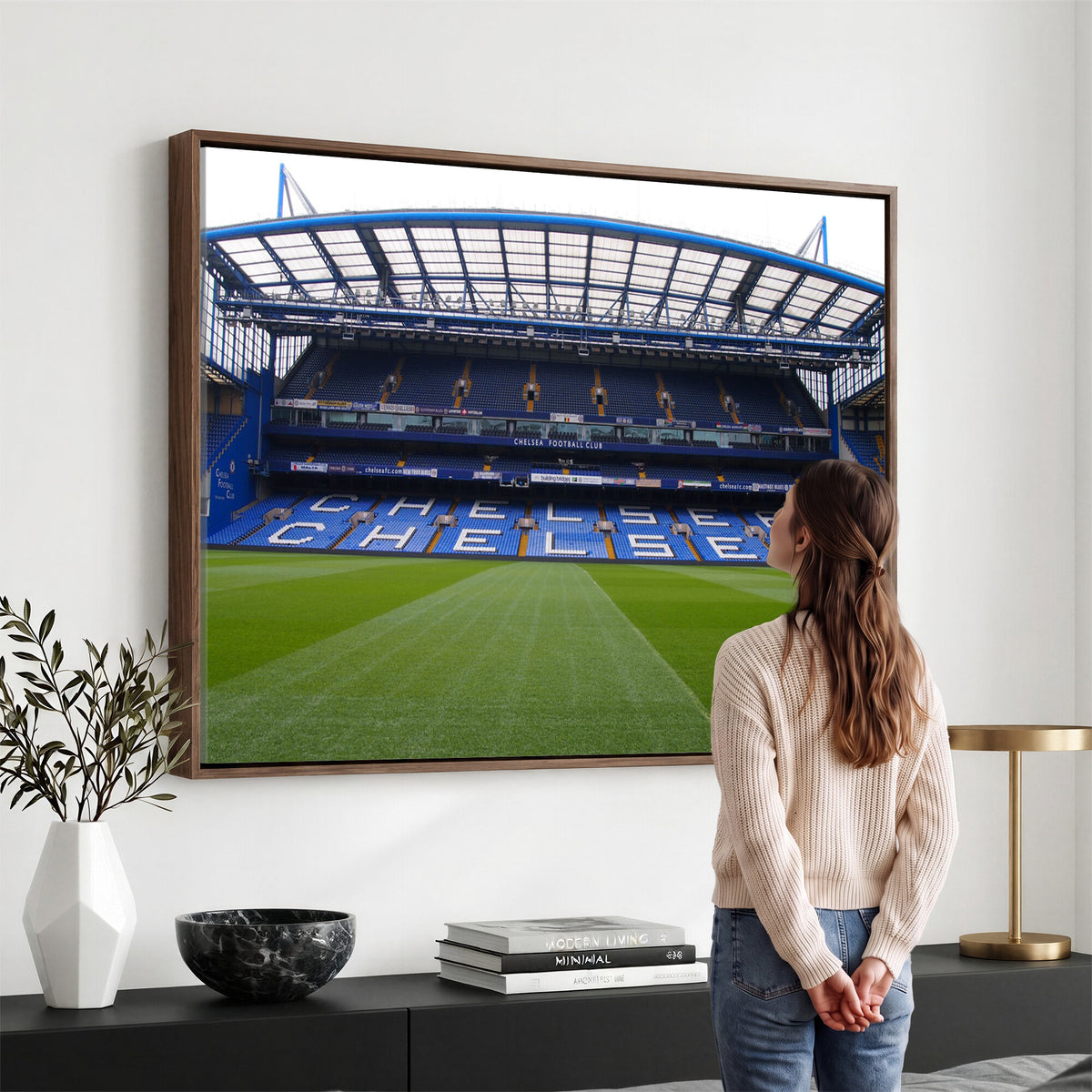 38616413CHELSA-MGV-CV-36X24 - Stamford Bridge Chelsea Football Stadium Canvas Wall Art