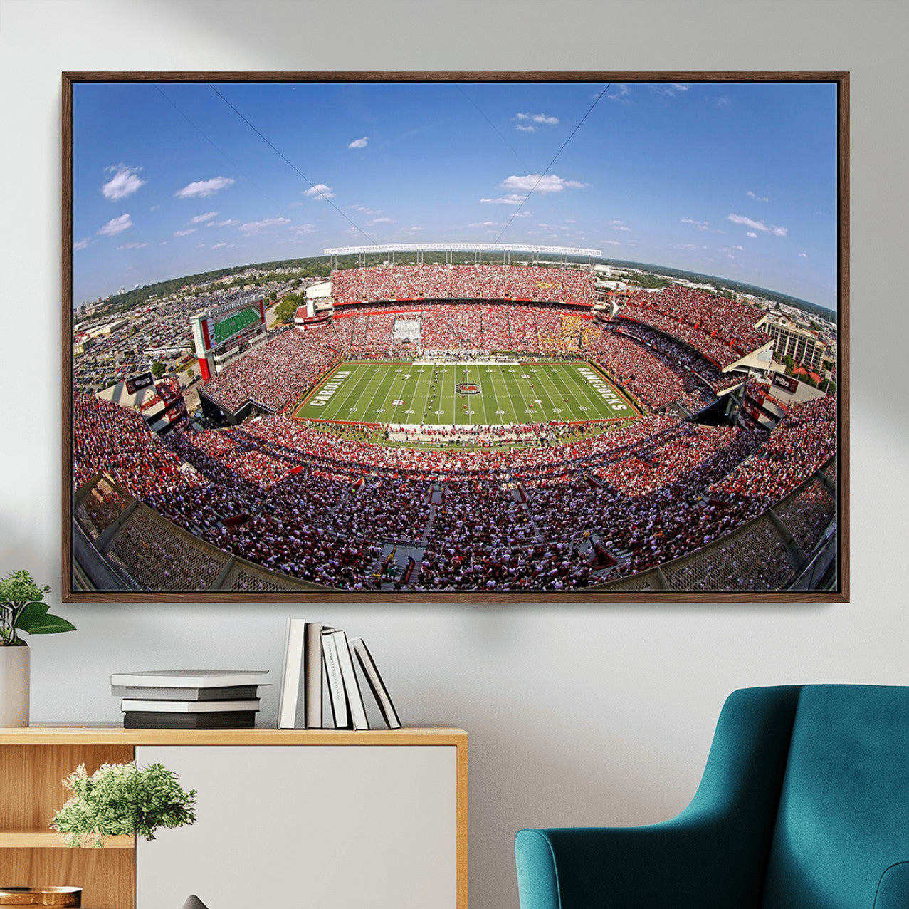 29492070-MGV-FC-36X24 - William Brice Stadium Wall Art Canvas Print – Stadium Crowd Sports Field Outdoor Event Football Game Artwork for Home Office