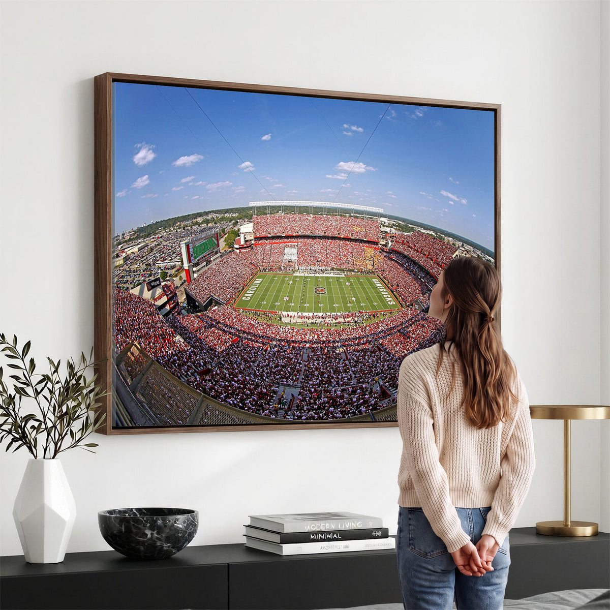 29492070-MGV-CV-36X24 - William Brice Stadium Wall Art Canvas Print, Stadium Crowd on Football Game Day
