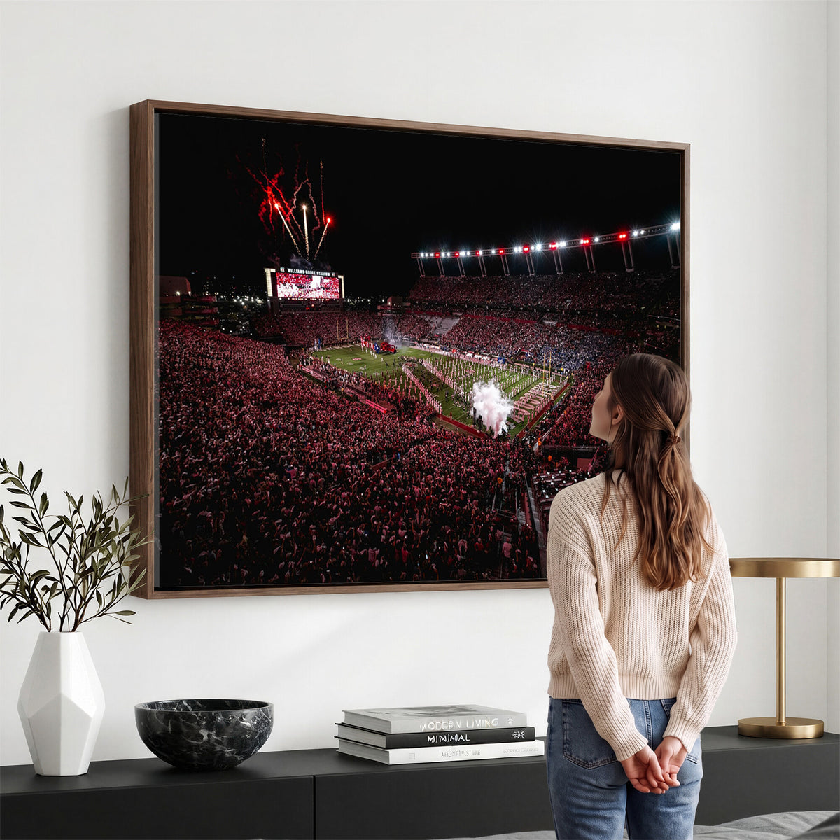 60690191-MGV-CV-36X24 - William Brice Stadium Wall Art Print, Baseball Game Room