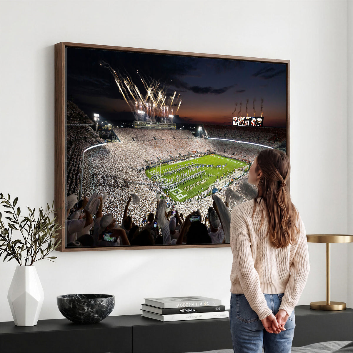 26666-MGV-CV-36X24 - Penn State Stadium Wall Art Canvas Print, White Out