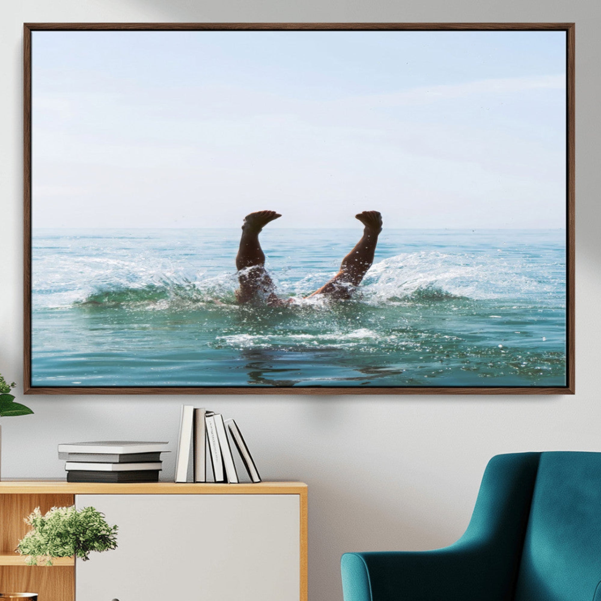 MGV-FC-36X24 - Summer Splash Ocean Photography Print, Vibrant Coastal Wall Art, Beach Vibes Decor, Fun Vacation