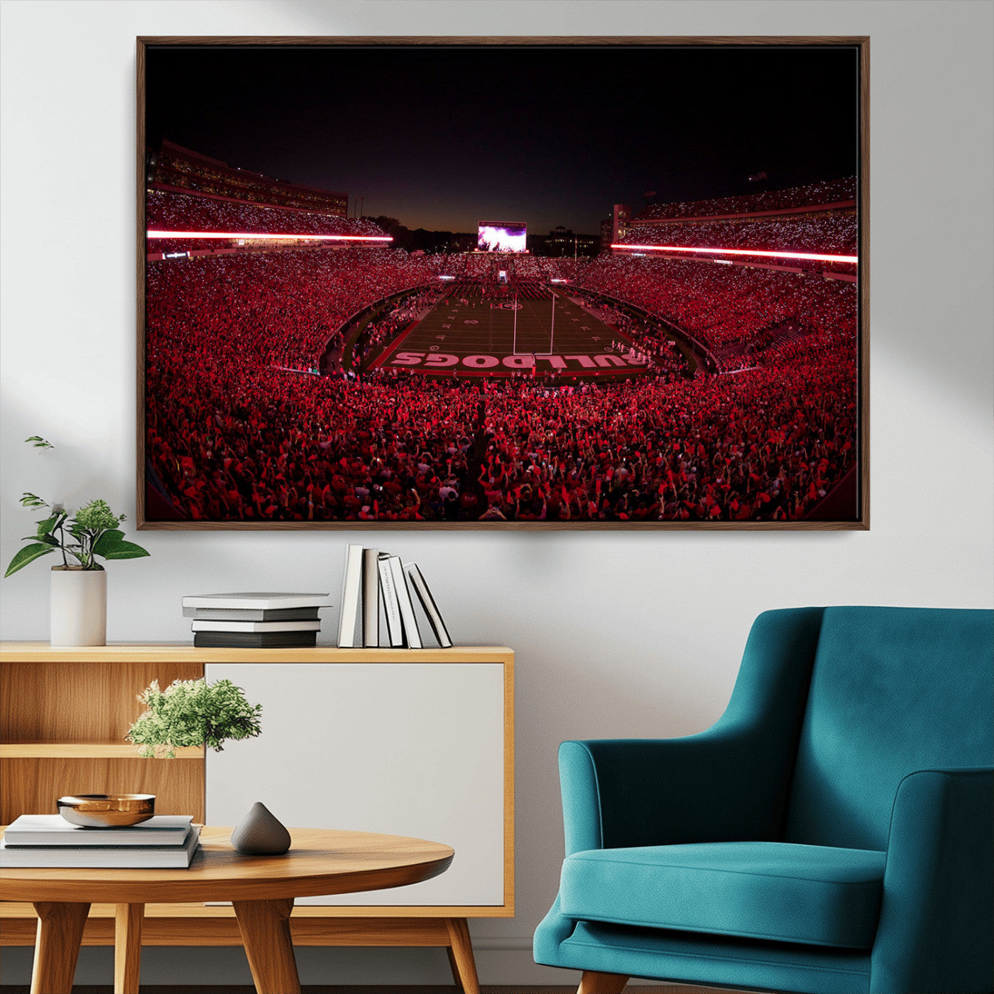 Dooley Stadium Wall Art Print, Sports Arena Canvas Wall Art, Dooley Field at Sanford Stadium Canvas Print, Modern Athletic Field Art Printing