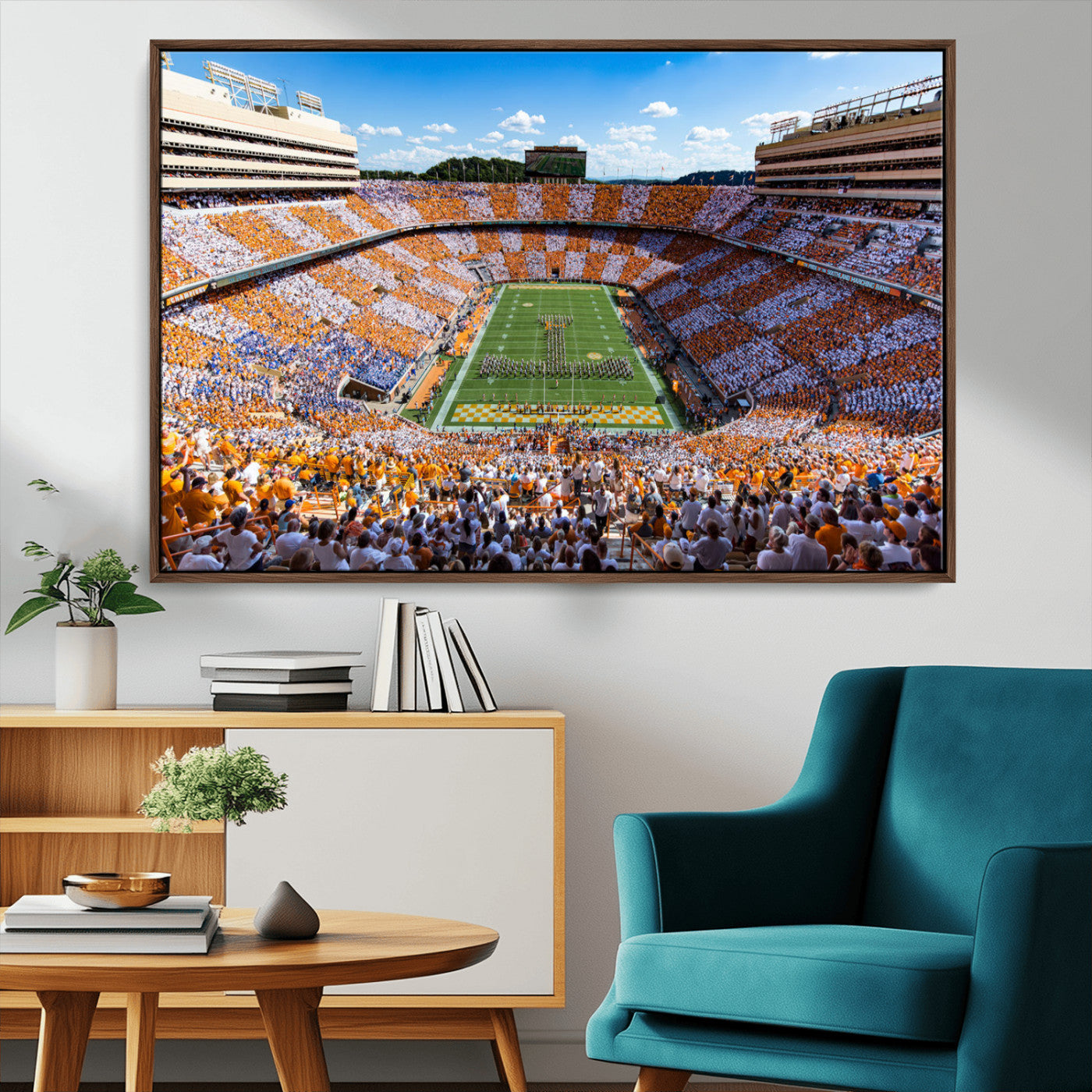 64238859-MGV-FC-36X24-Tennessee Neyland Stadium Wall Art Print, Sports Arena Canvas Wall Art, Panoramic Stadium Canvas Print, Modern Athletic Field Art Printing