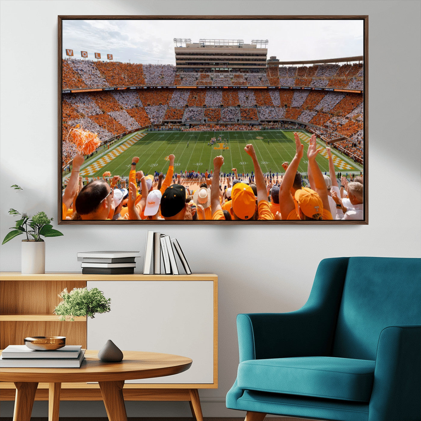 76011417-MGV-FC-36X24-Tennessee Neyland Stadium Wall Art Print, Sports Arena Canvas Wall Art, Panoramic Stadium Canvas Print, Modern Athletic Field Art Printing